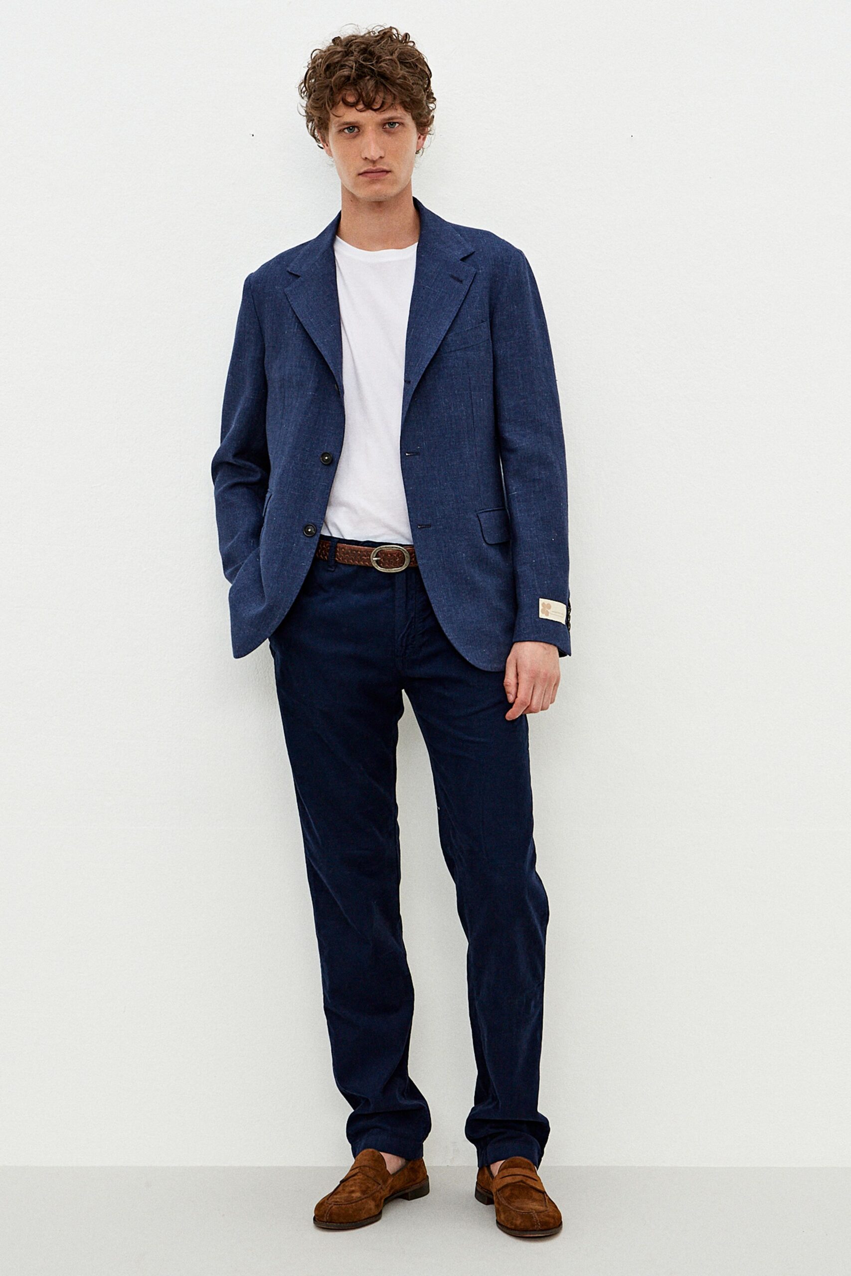 blue blazer white t-shirt