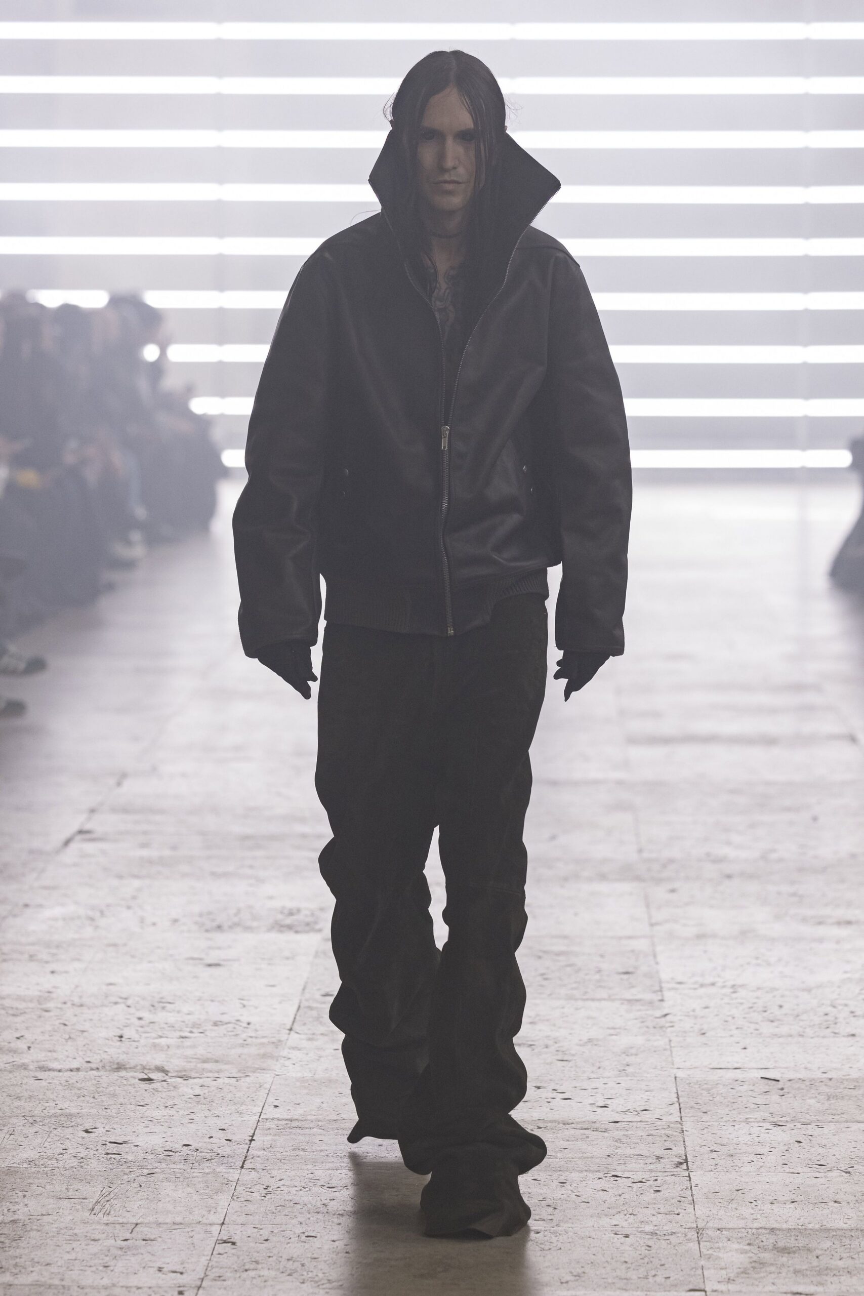 black leather jacket and pants