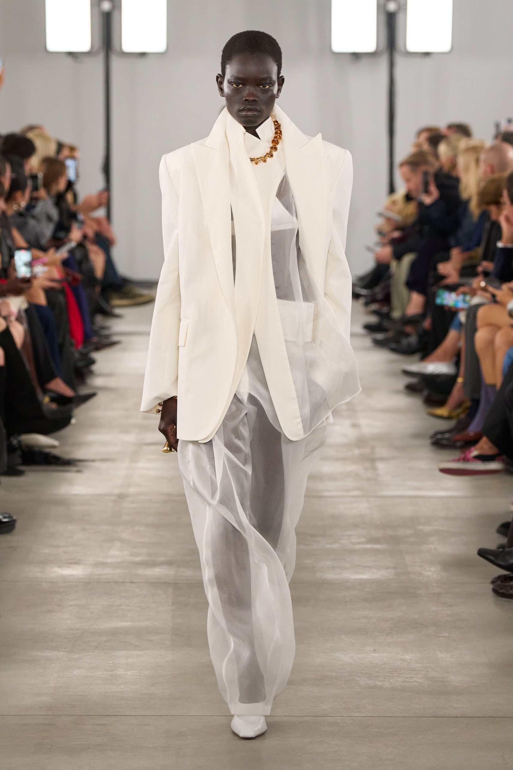 white relaxed sheer pants