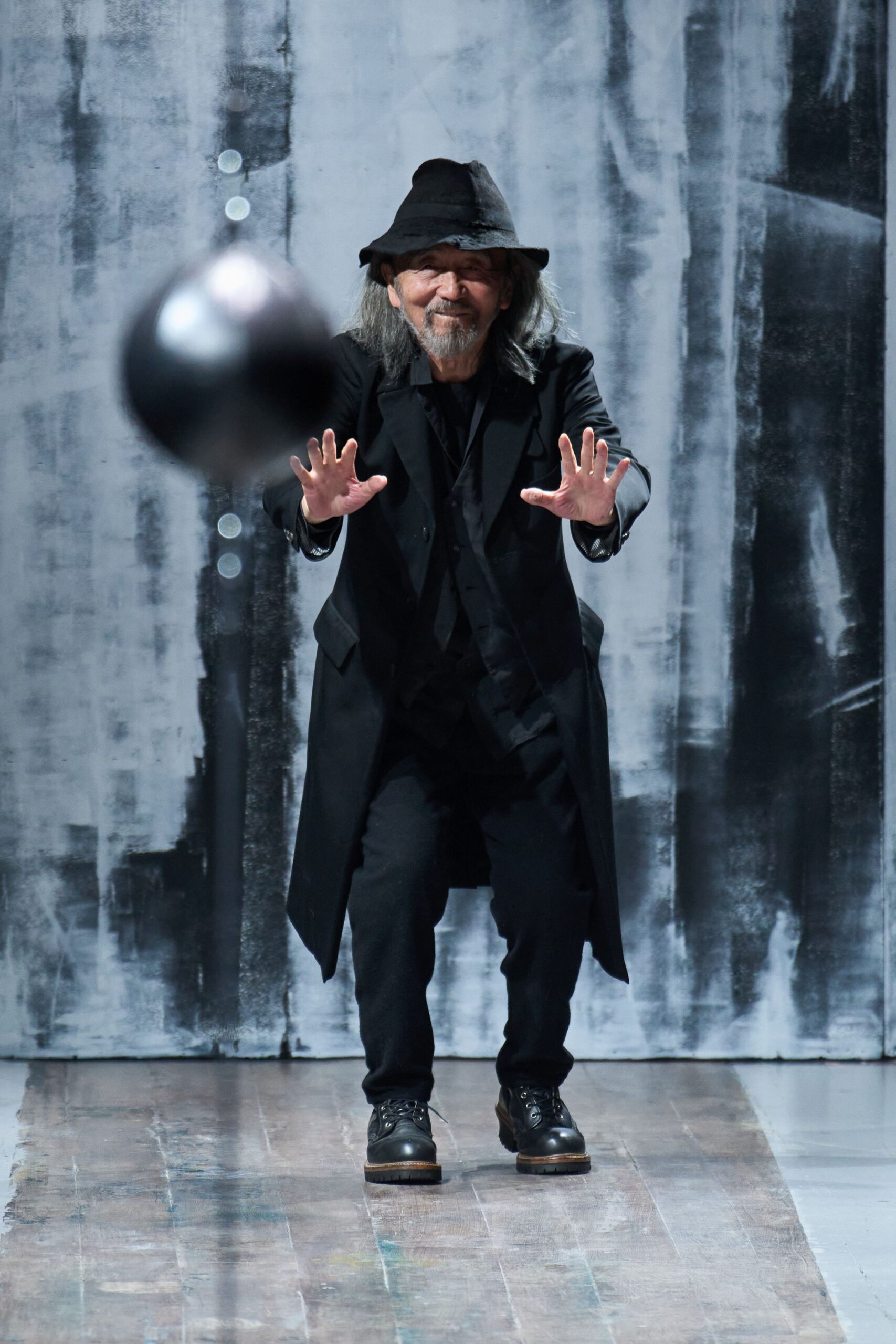 black wool coat and pants