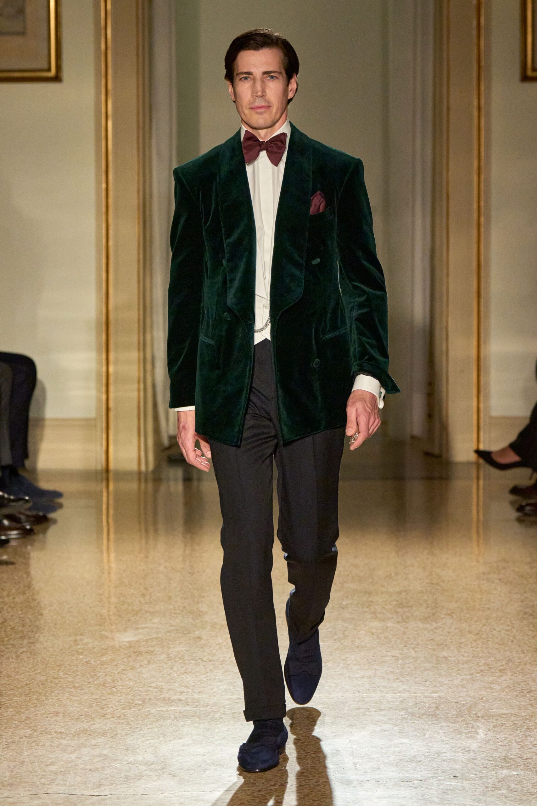 green velvet tailored blazer