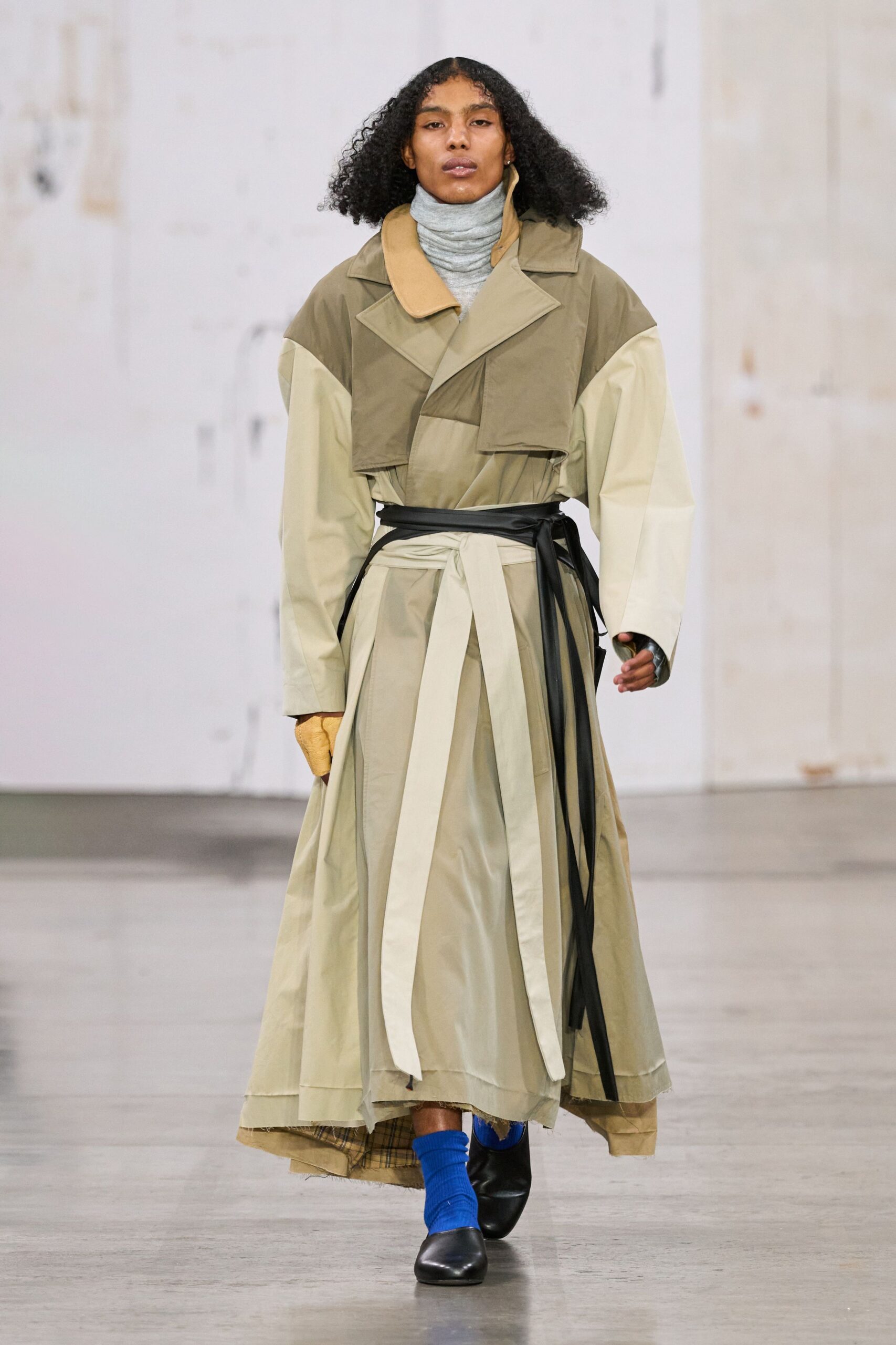 beige green relaxed coat