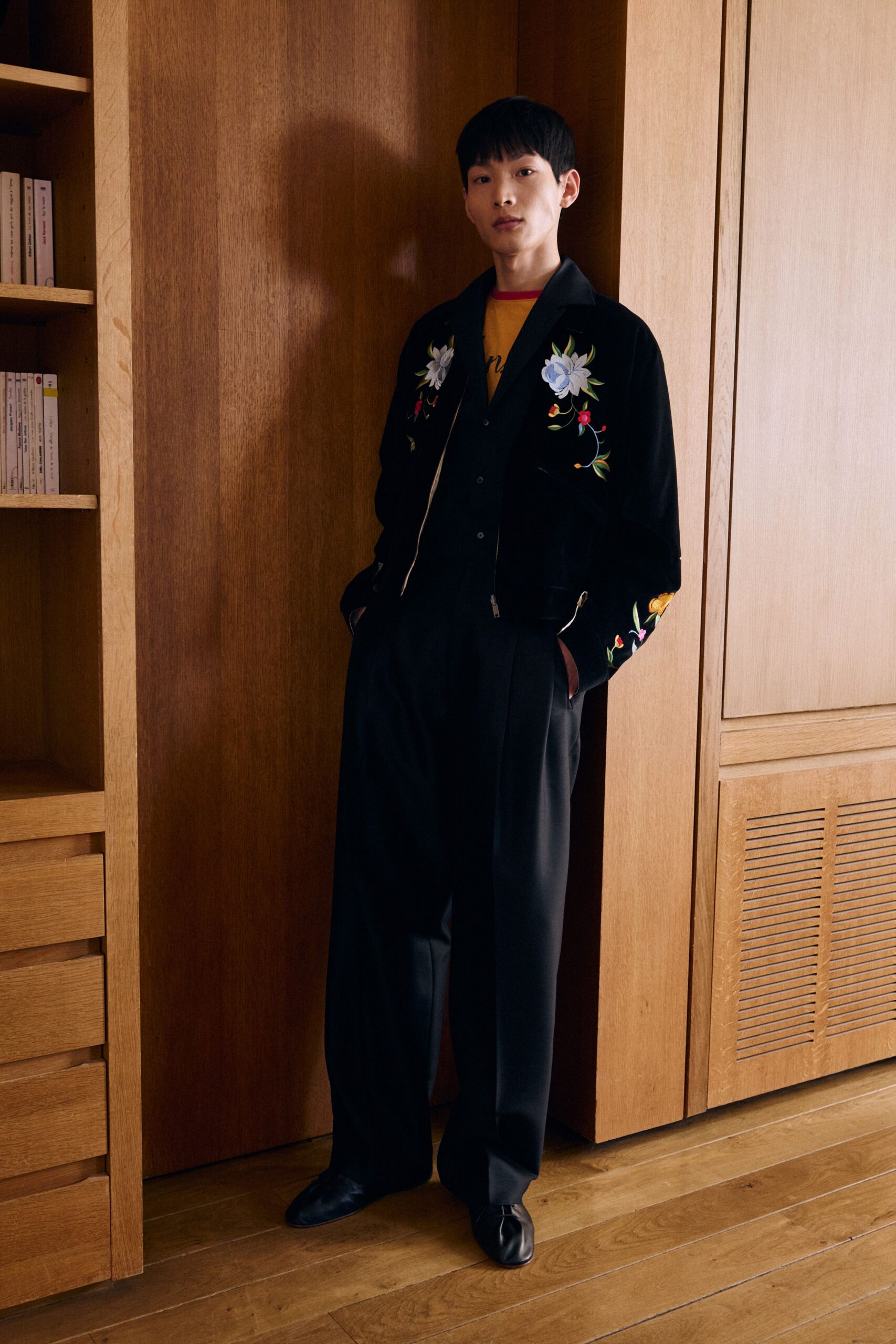 black velvet jacket with embroidery