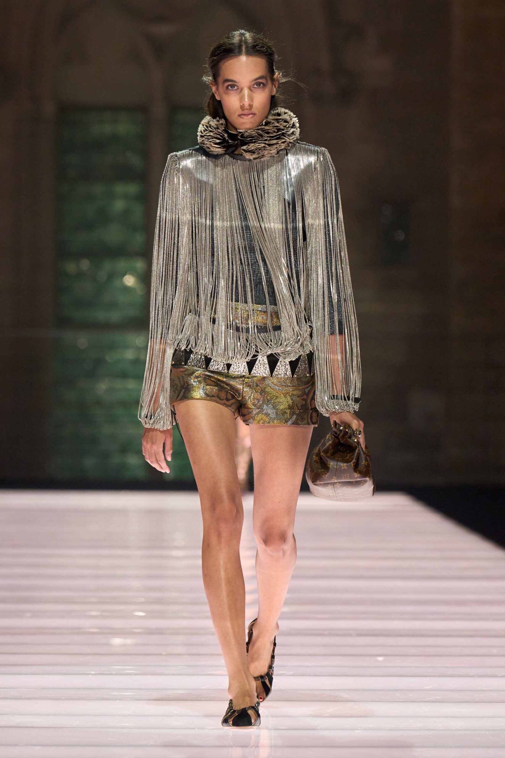 multi silk fitted printed short shorts