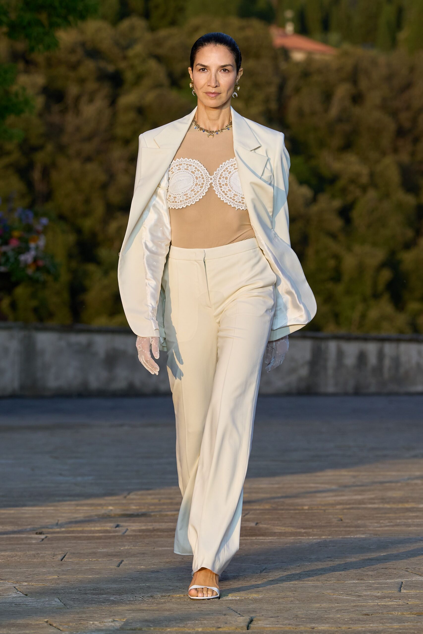 white silk gloves