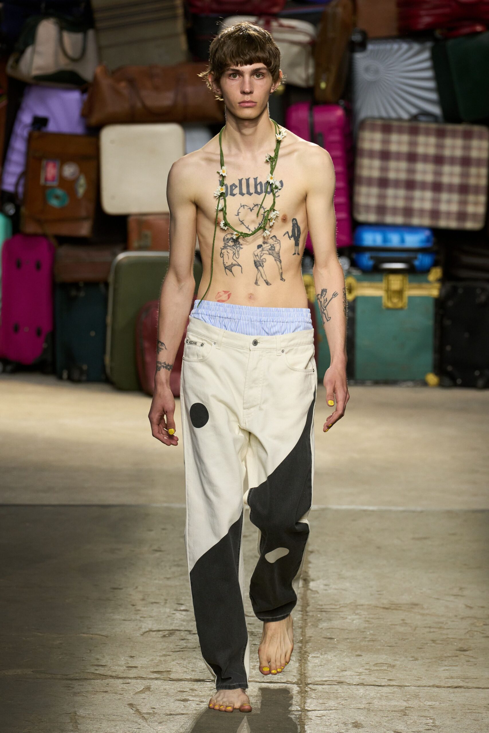 color-blocked relaxed pants