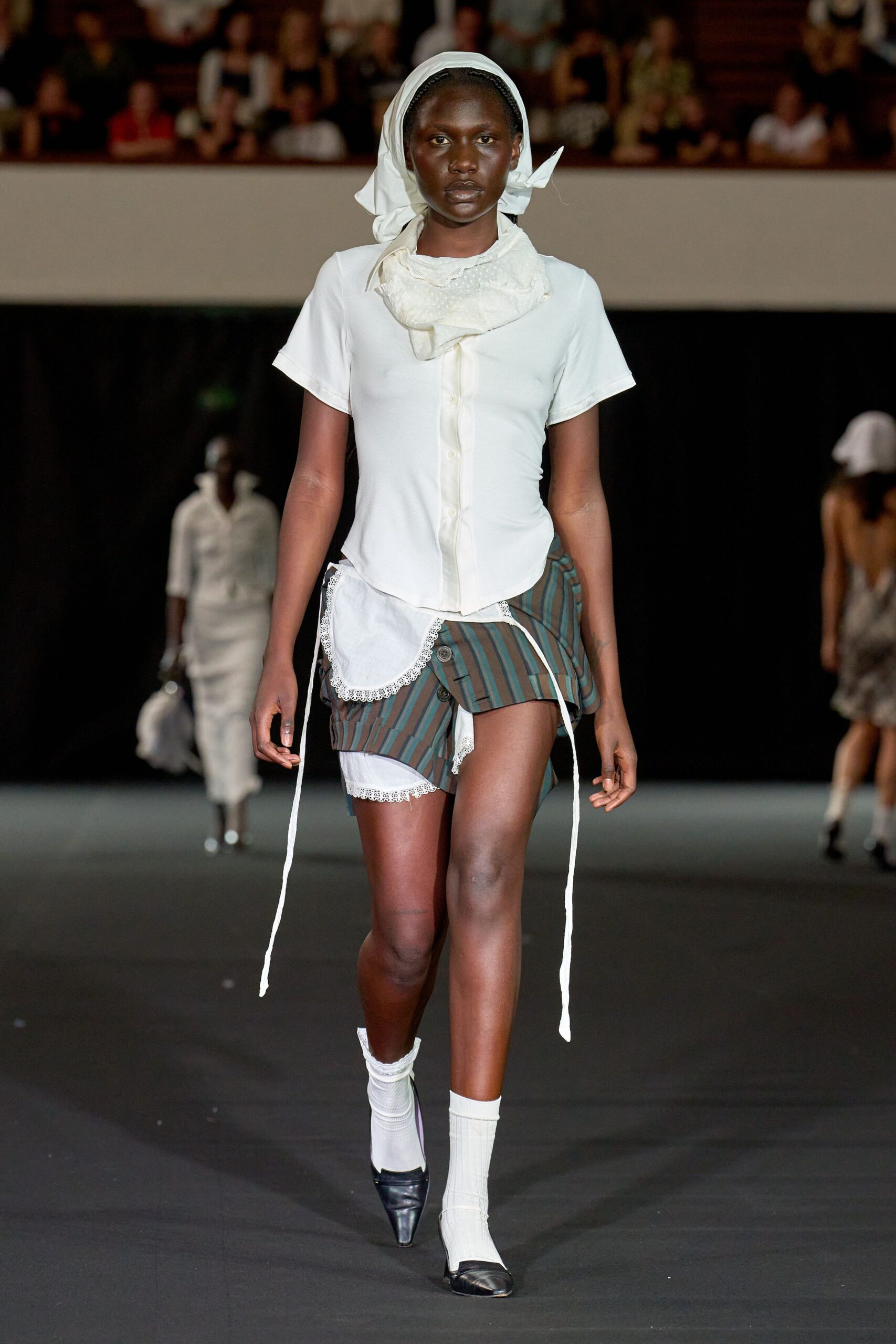 multi cotton relaxed striped shorts