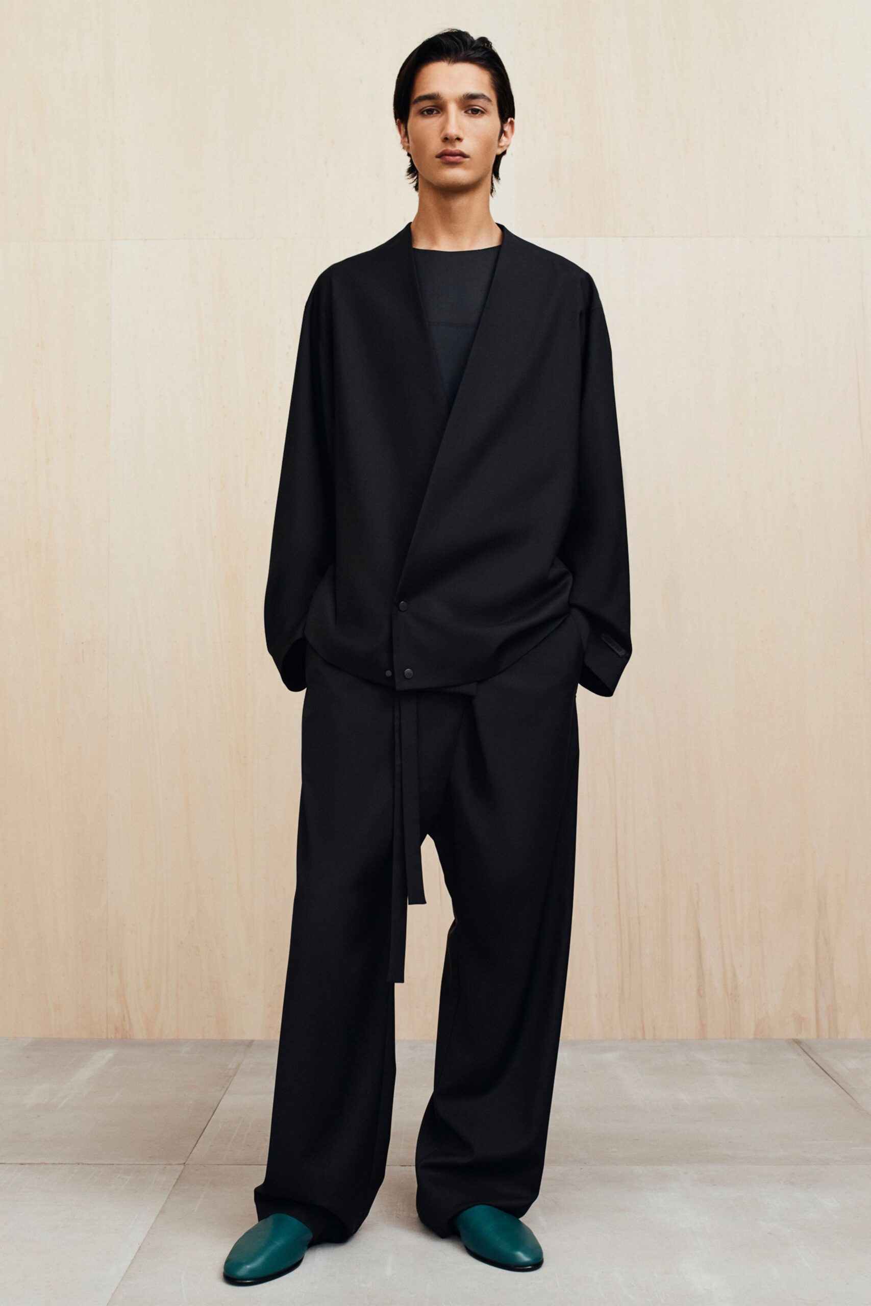 black relaxed jacket and pants