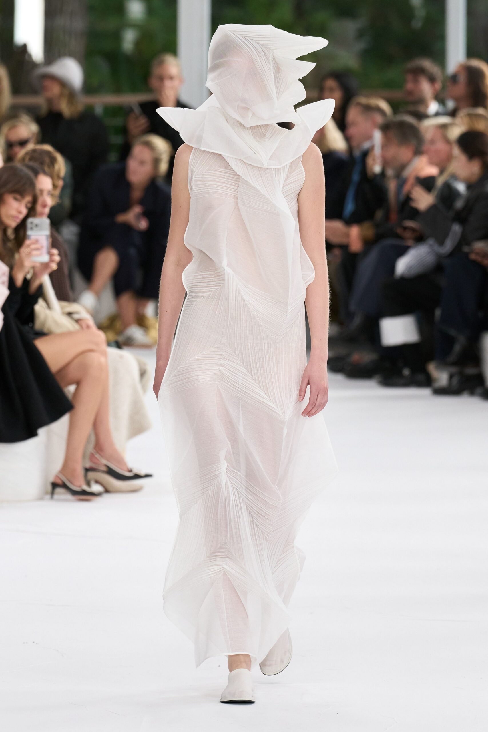 white flowing gown with shoes