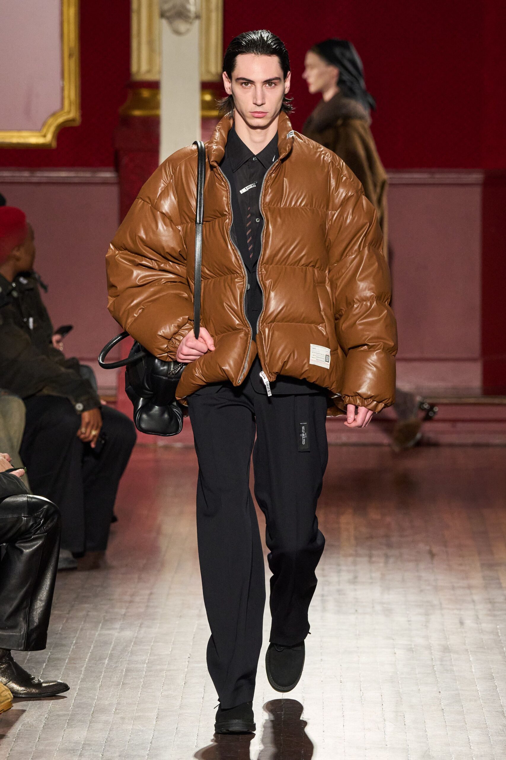 brown oversized padded jacket