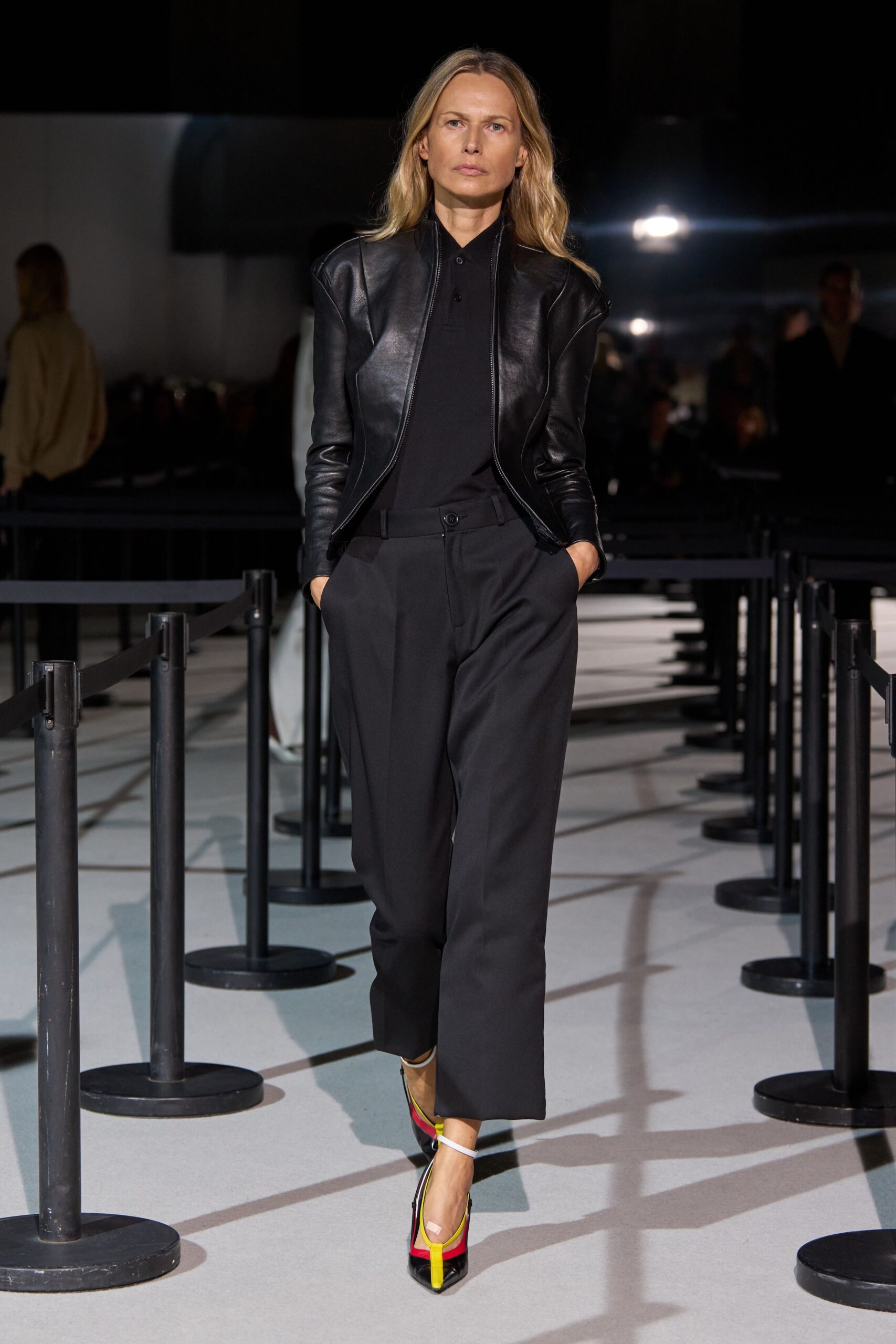 black leather jacket and pants