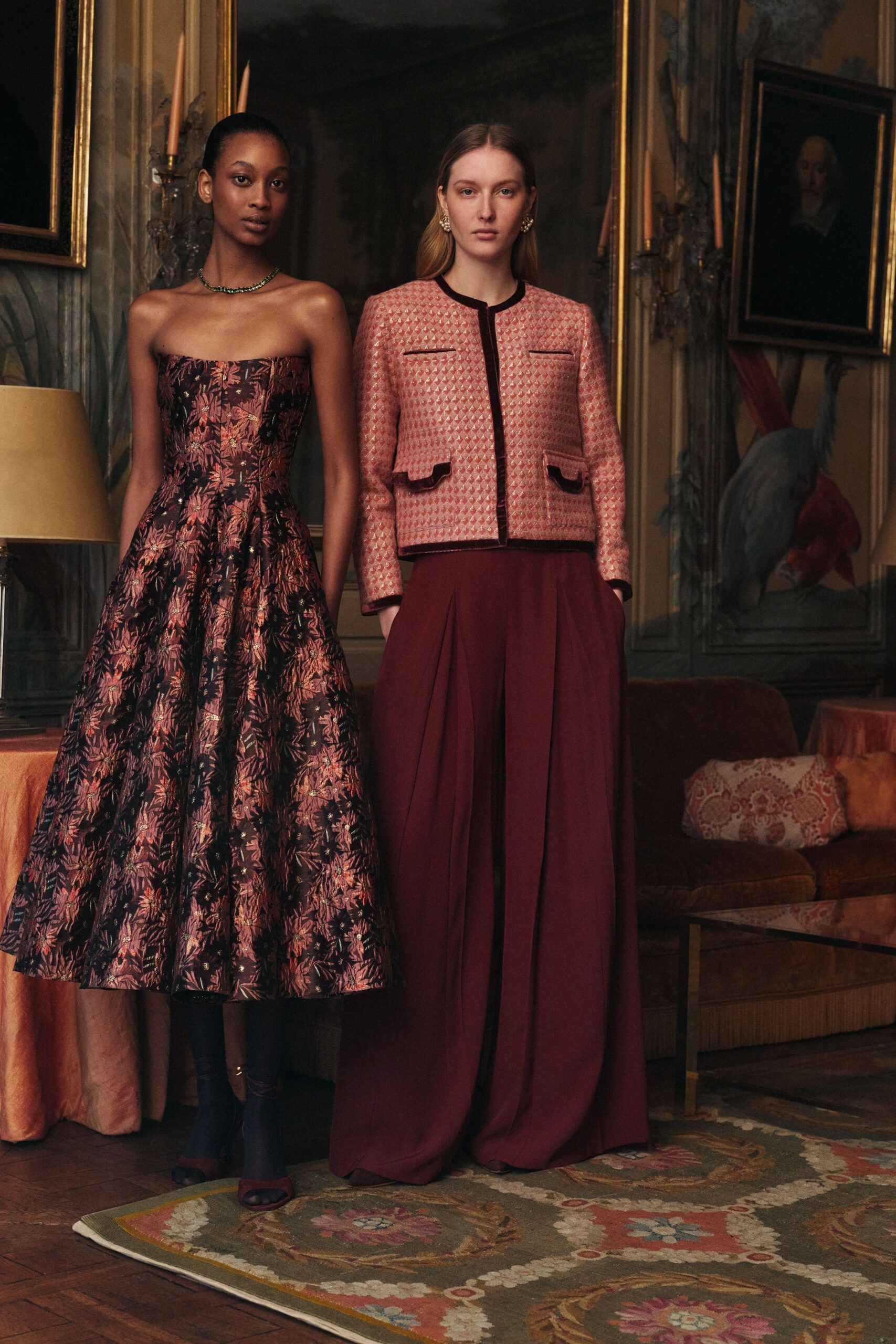 pink cotton long-sleeve collared structured buttoned jacket