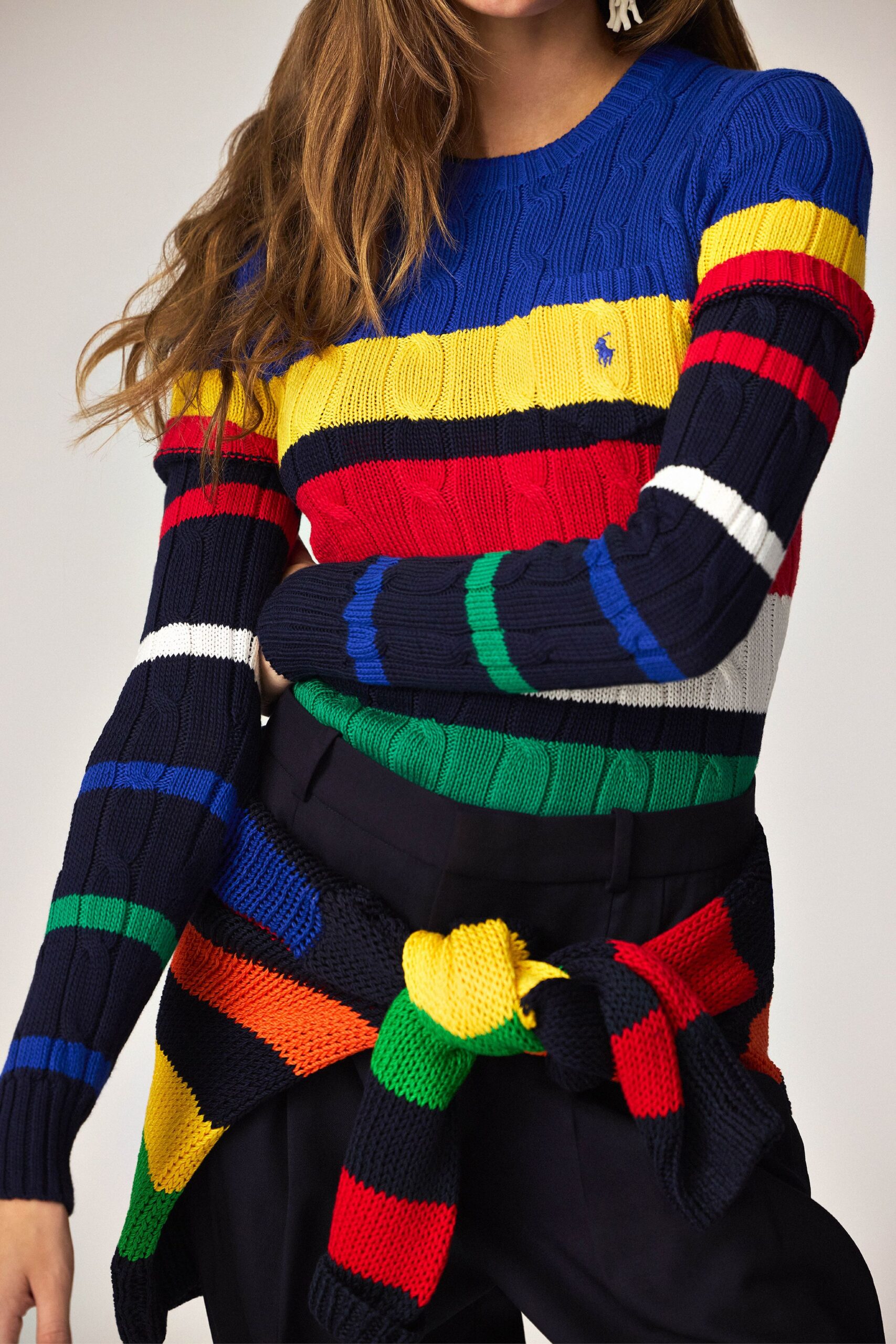 multi-colored striped sweater