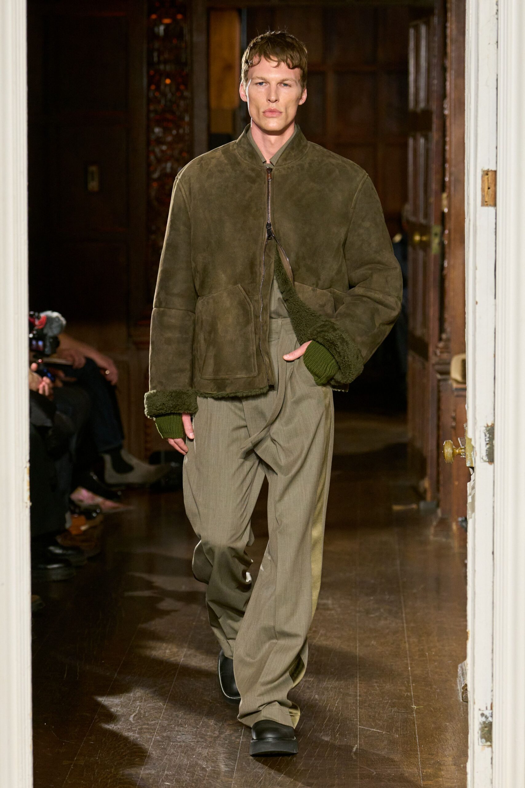 brown leather relaxed jacket