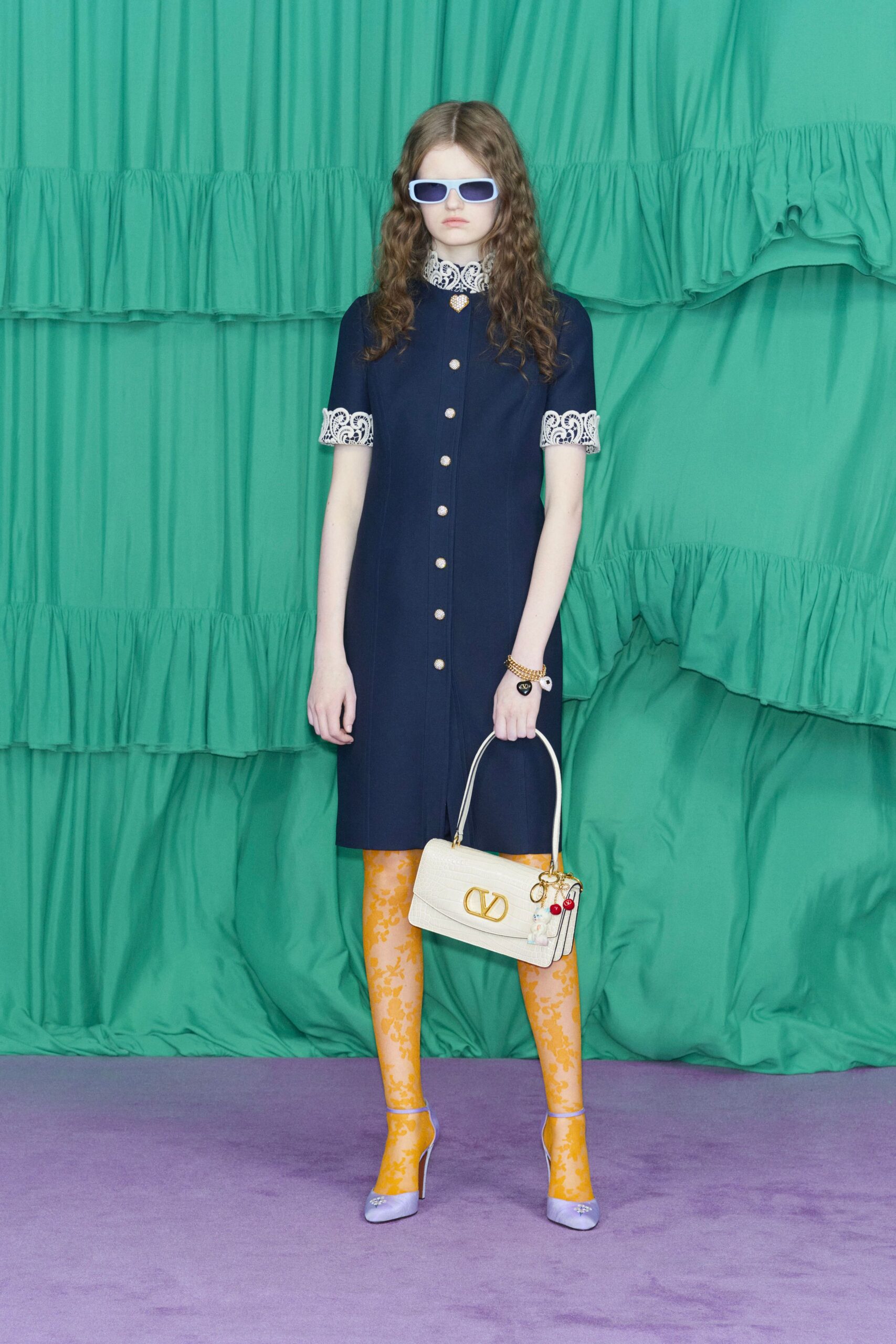 blue cotton short-sleeve collared fitted buttoned mini shirt-dress
