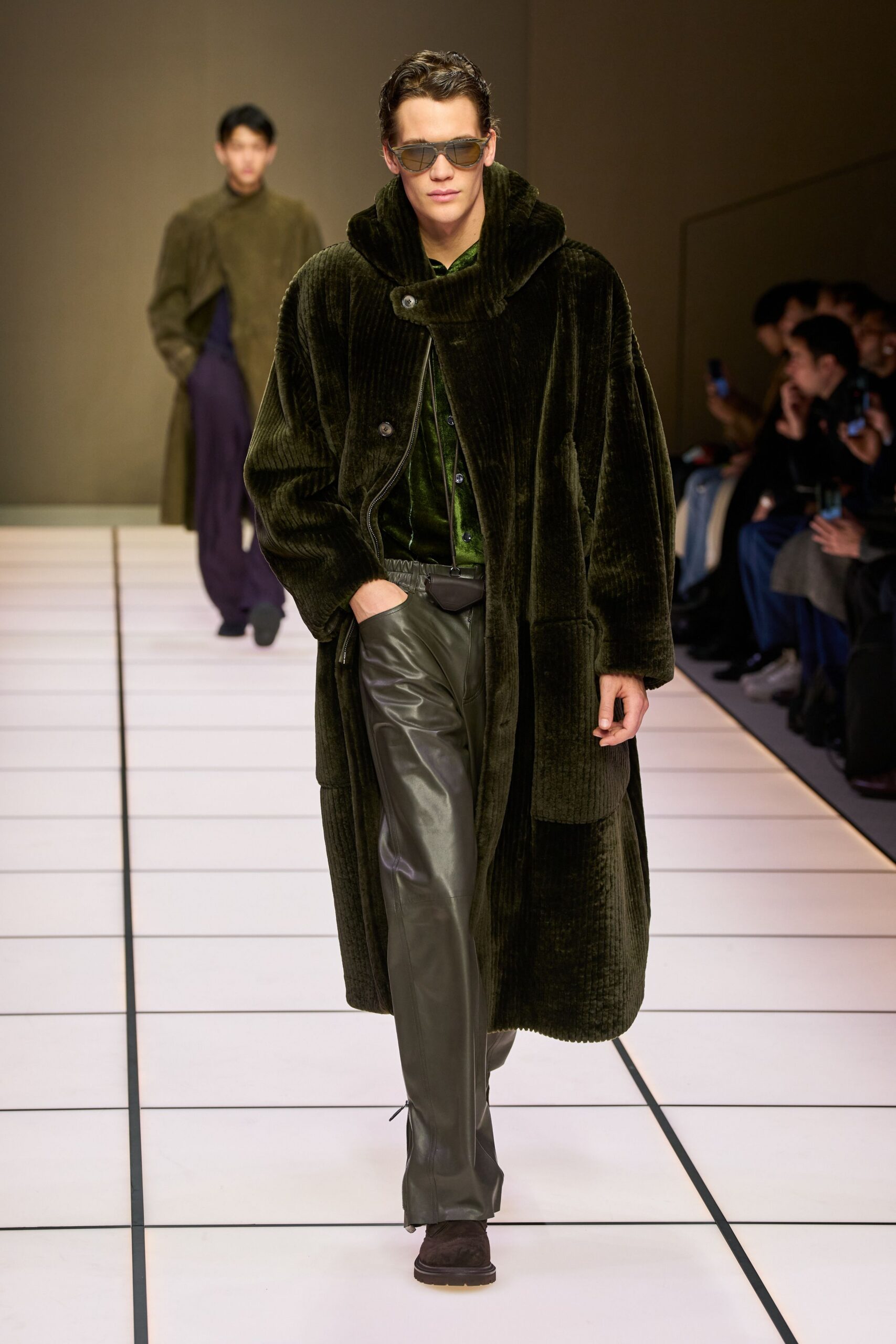 green velvet oversized coat