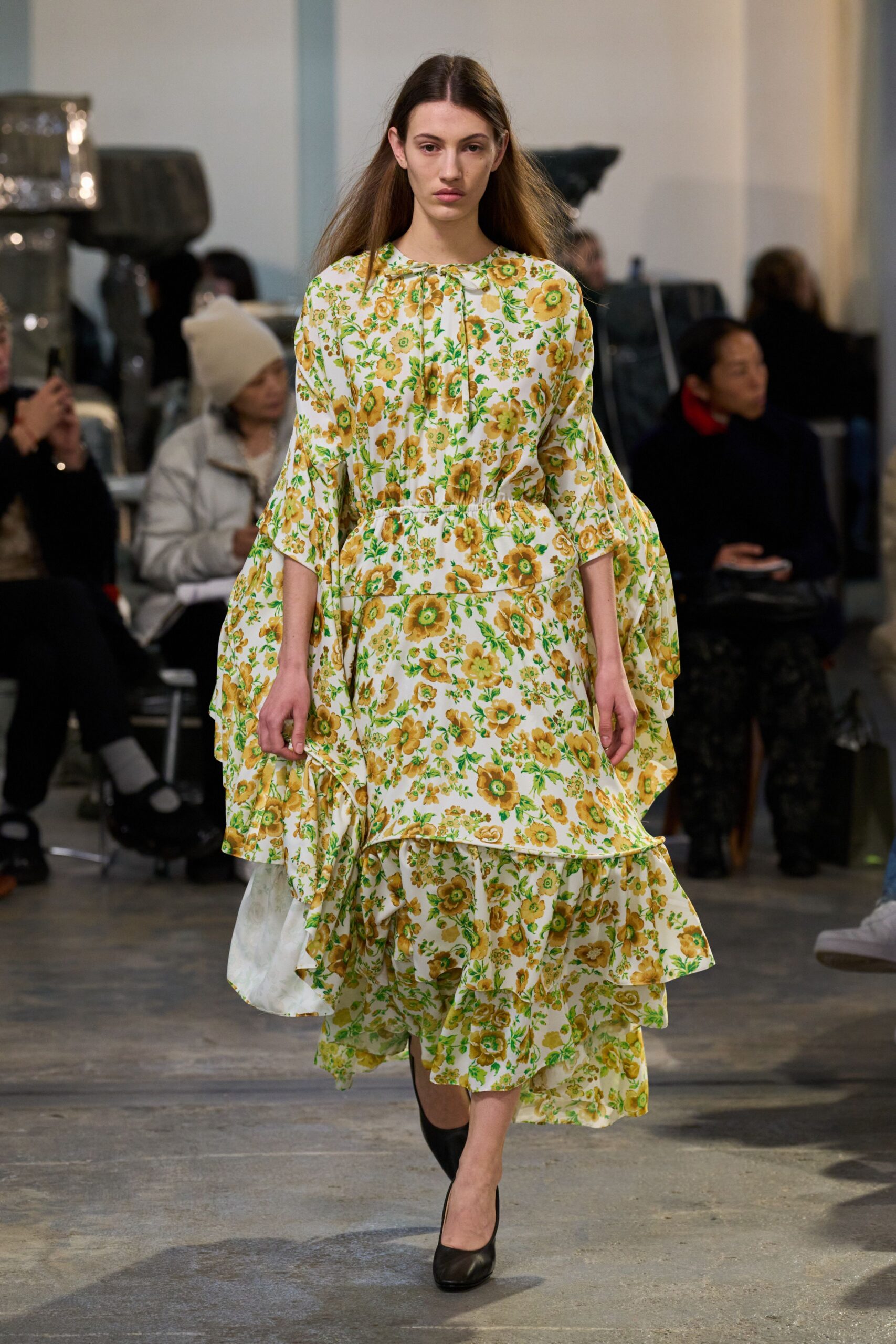 floral midi dress with heels