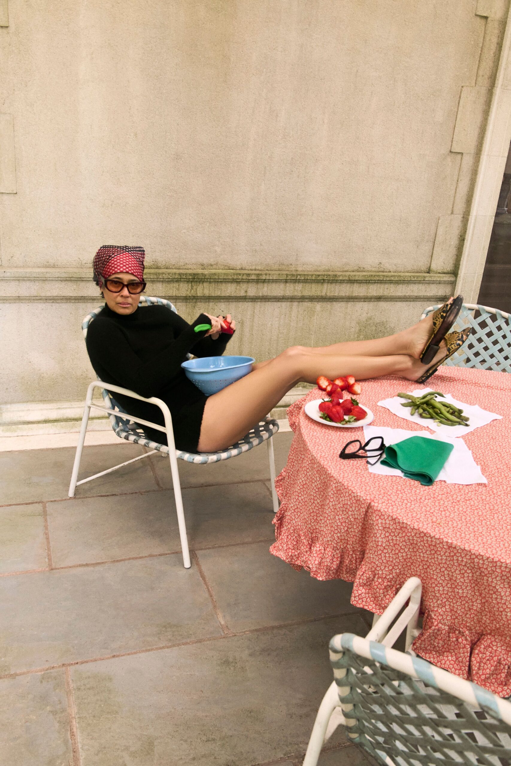 red cotton polka-dot hat