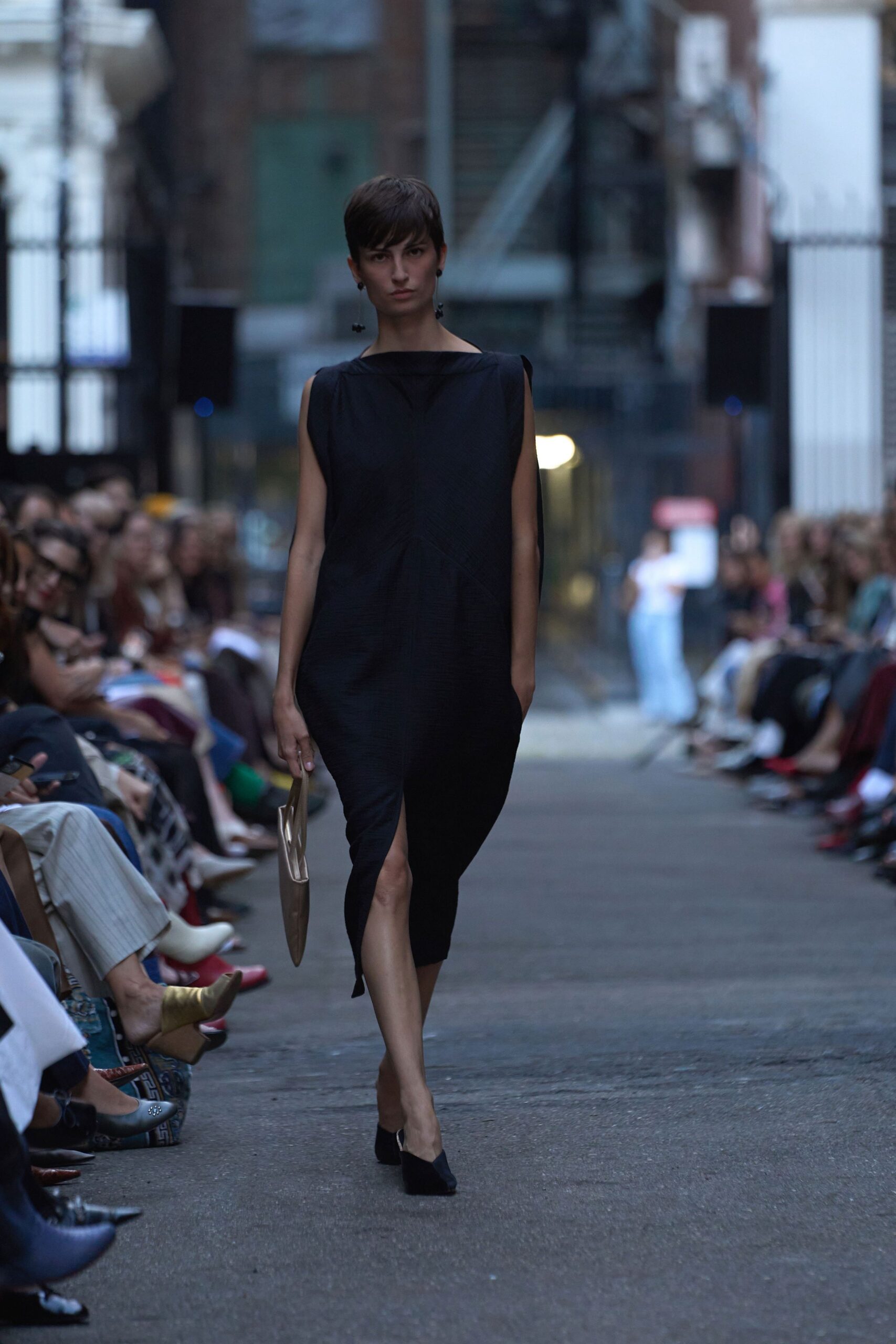 black relaxed sleeveless dress