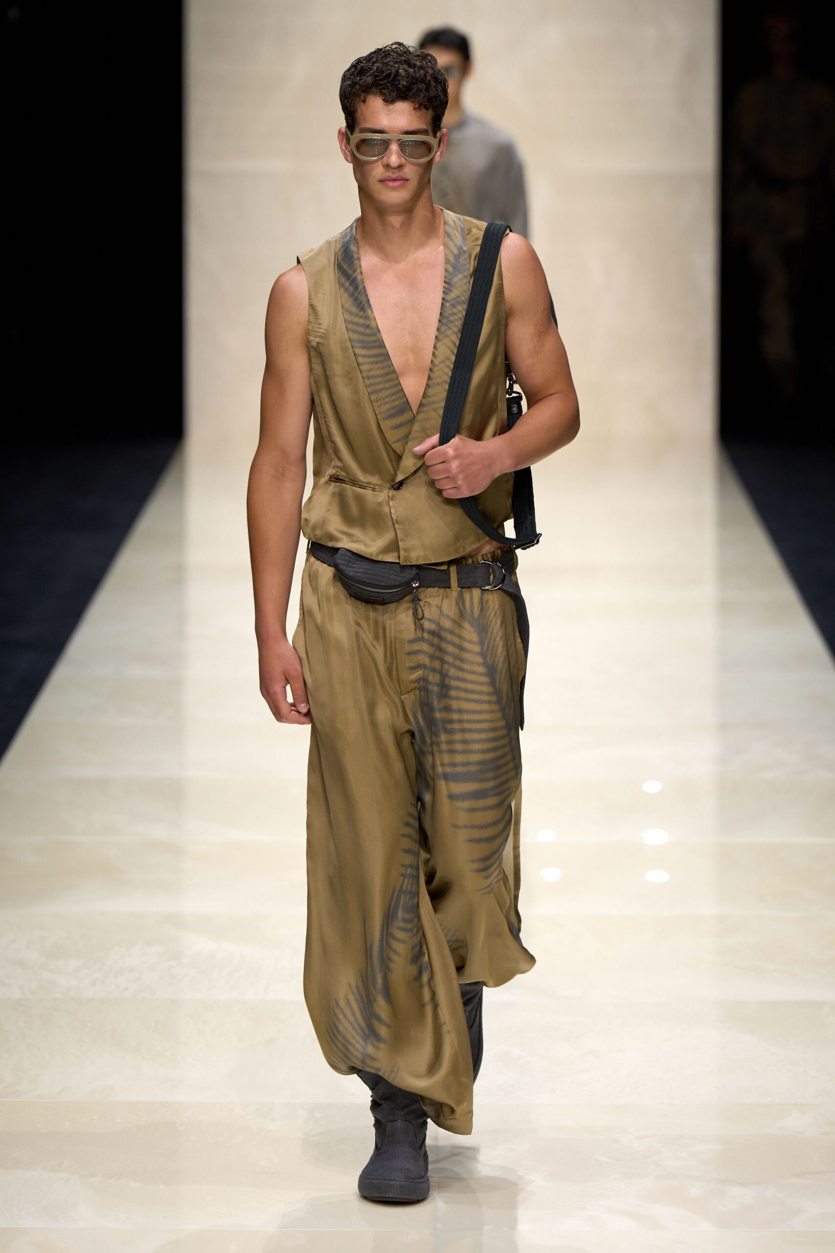 beige silk relaxed jumpsuit