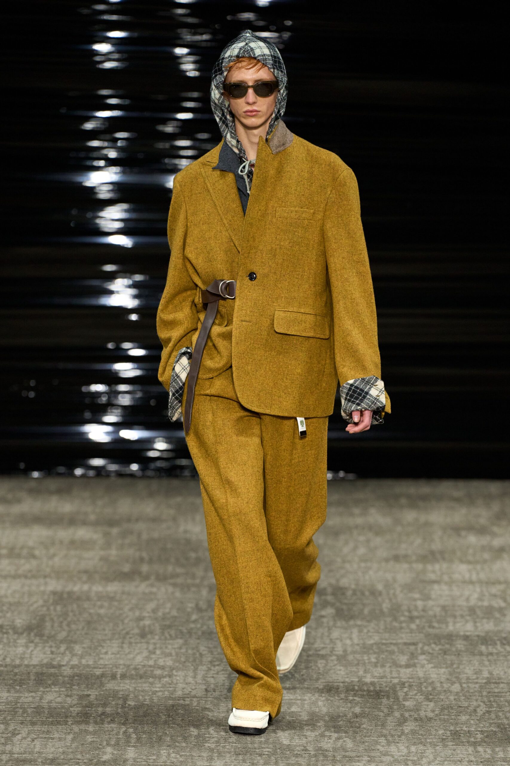 yellow wool blazer and pants