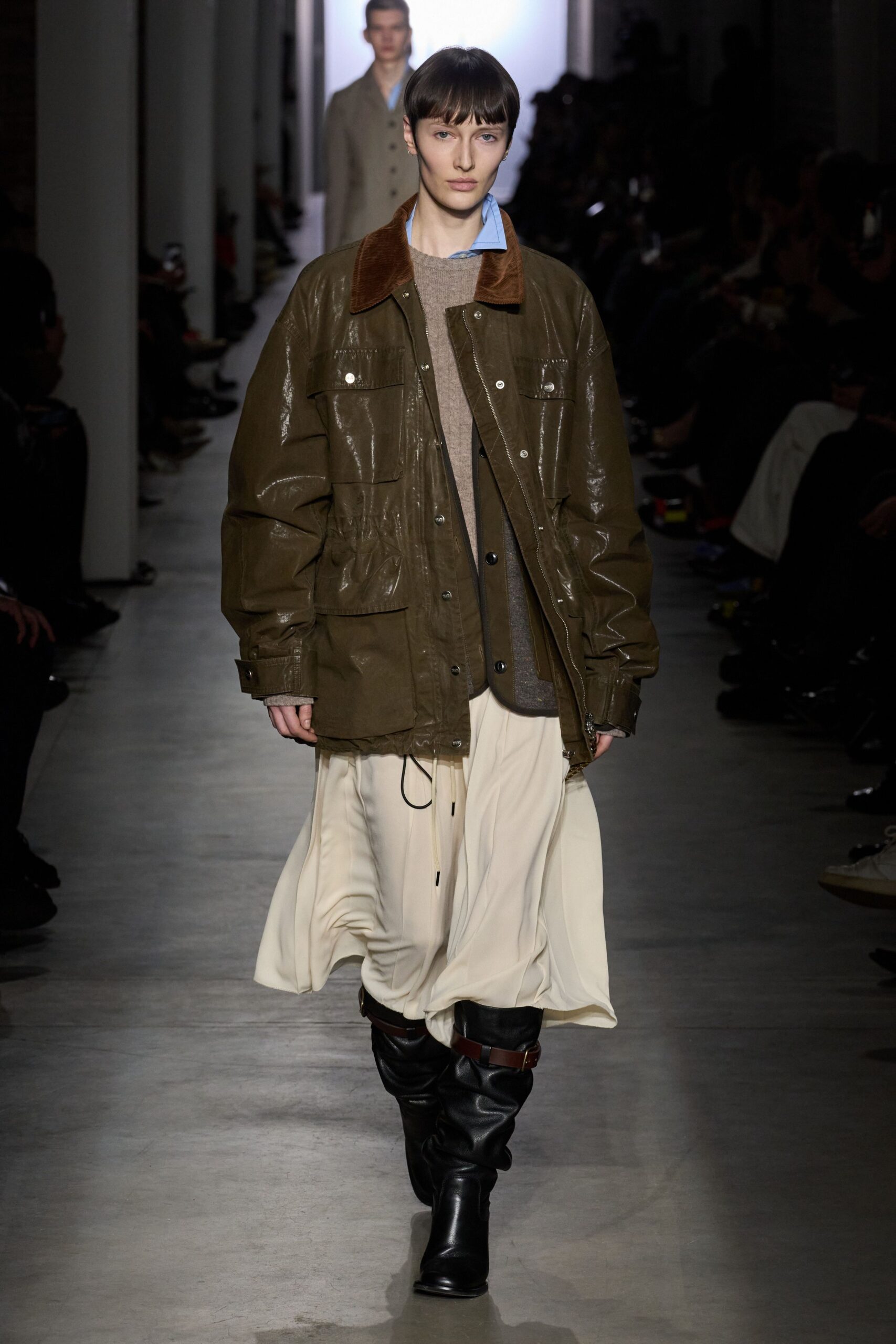 brown leather oversized jacket