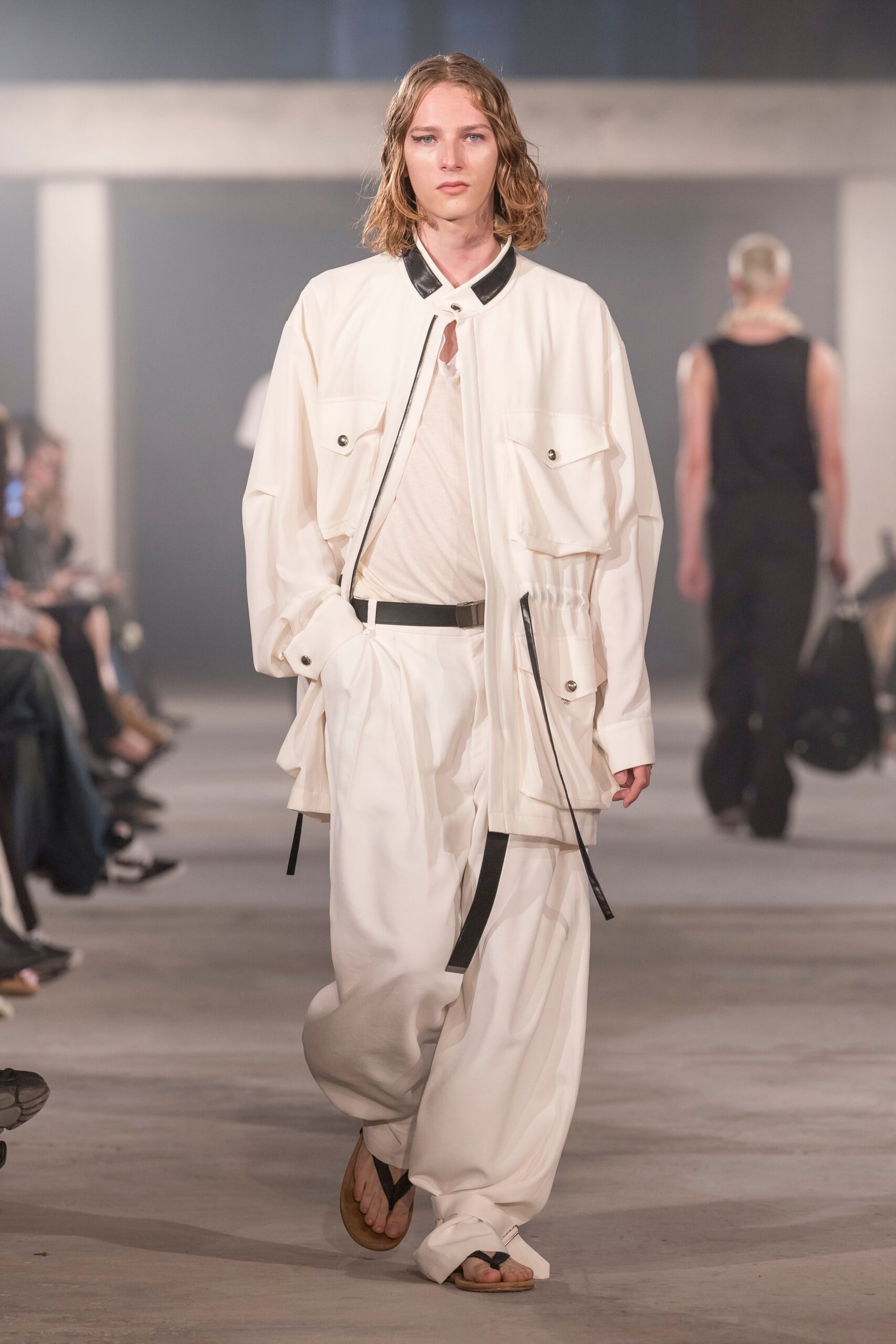 white relaxed jacket with pants