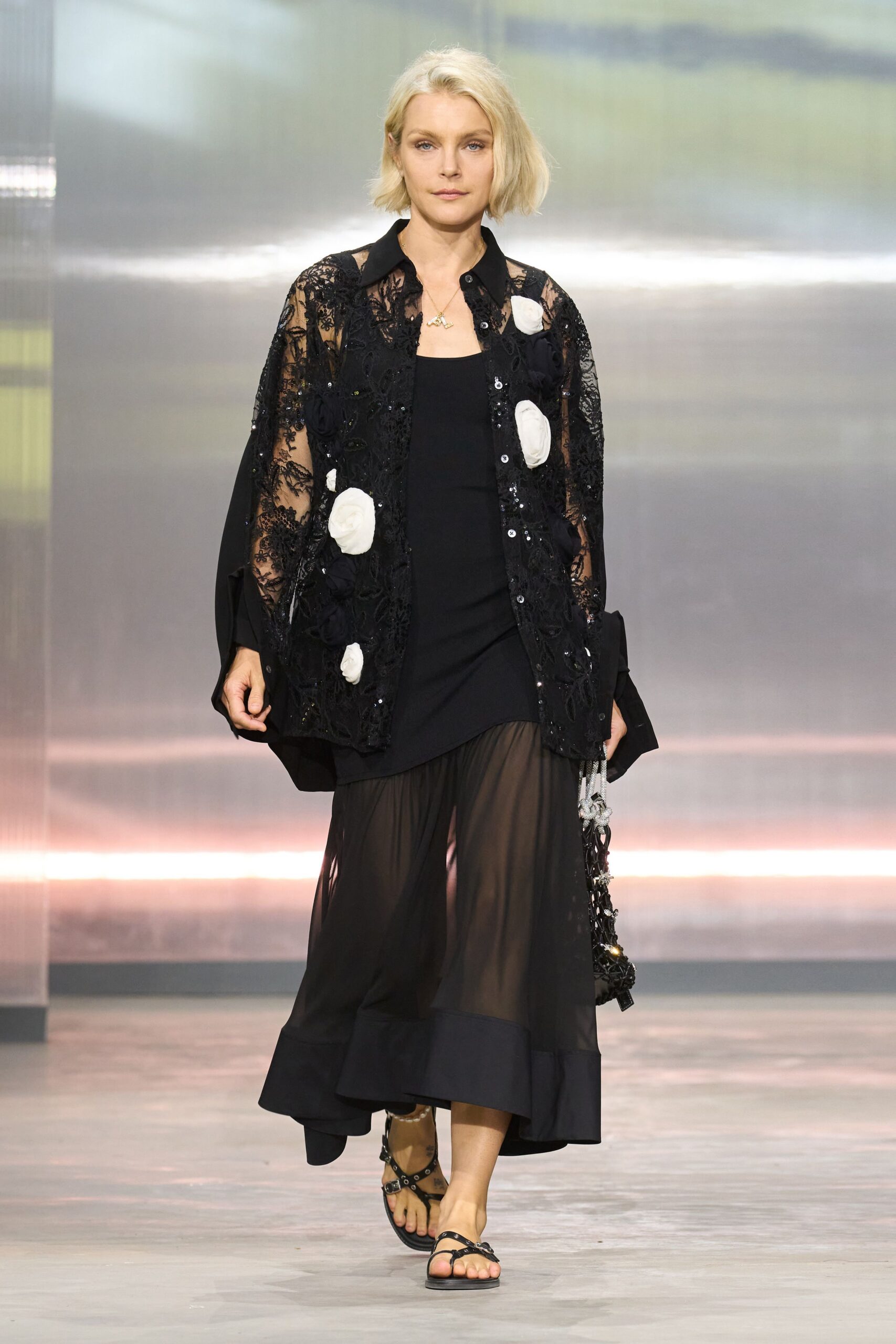 black embroidered top and dress