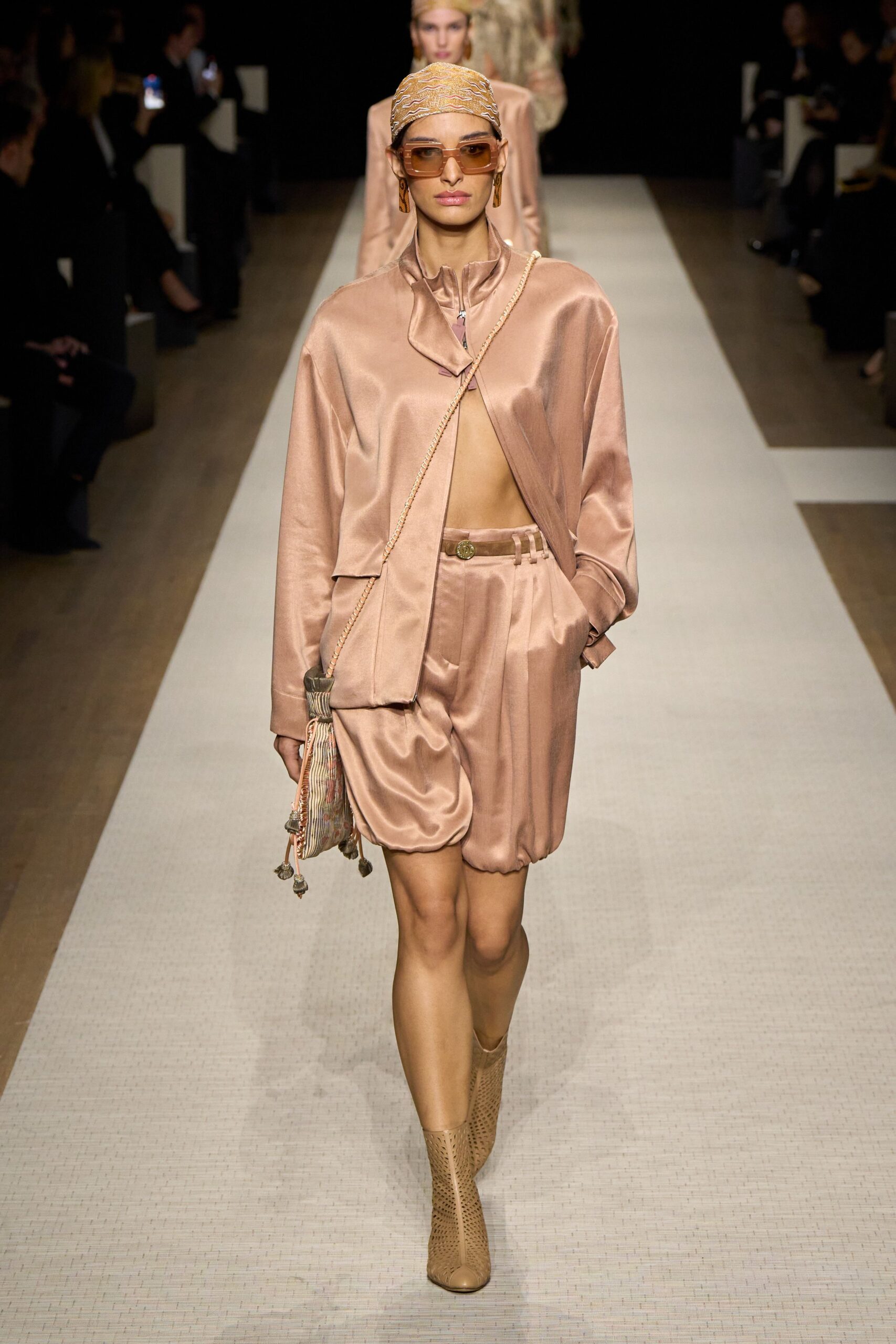 pink satin short-sleeve relaxed zippered shiny jacket