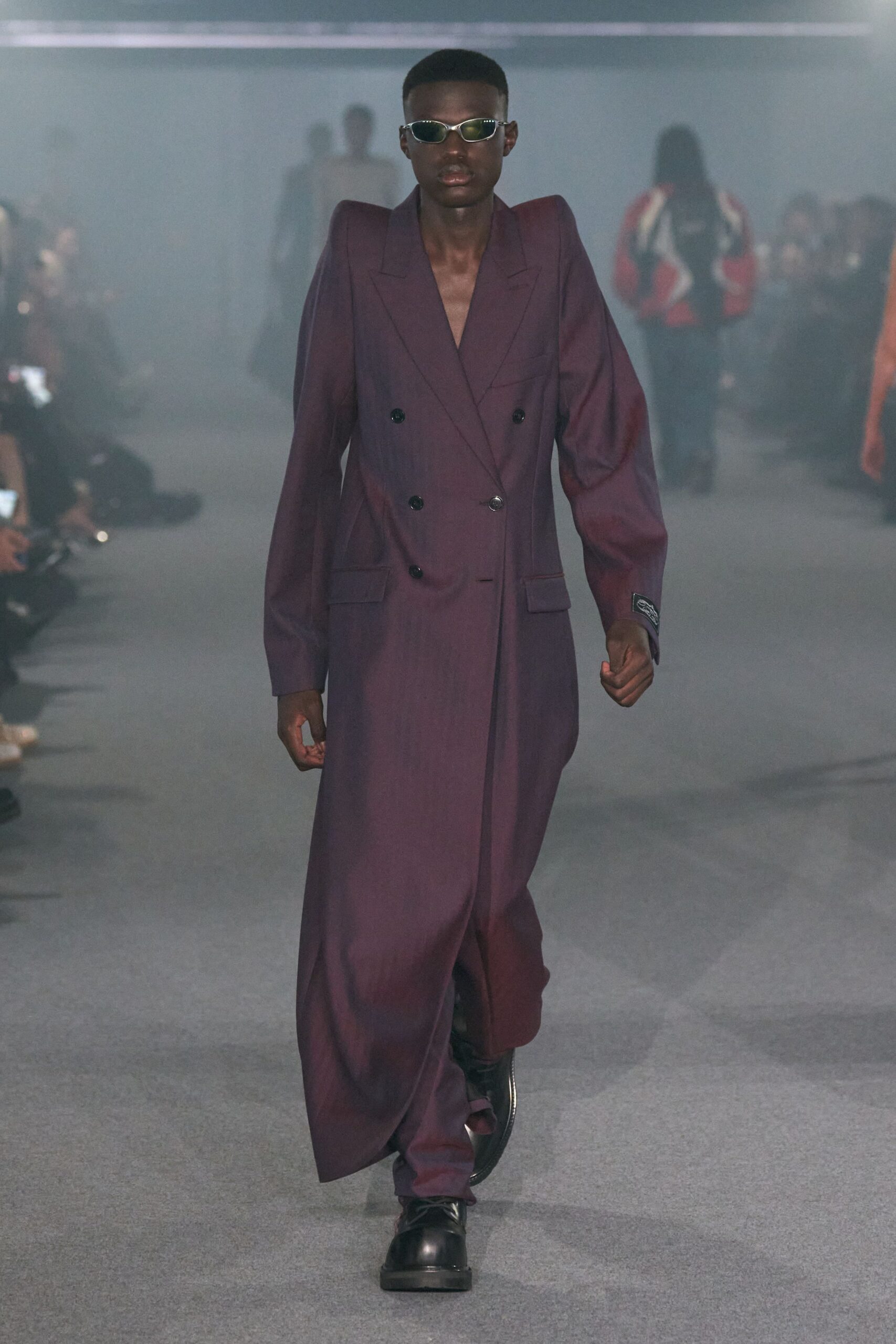 purple wool relaxed coat