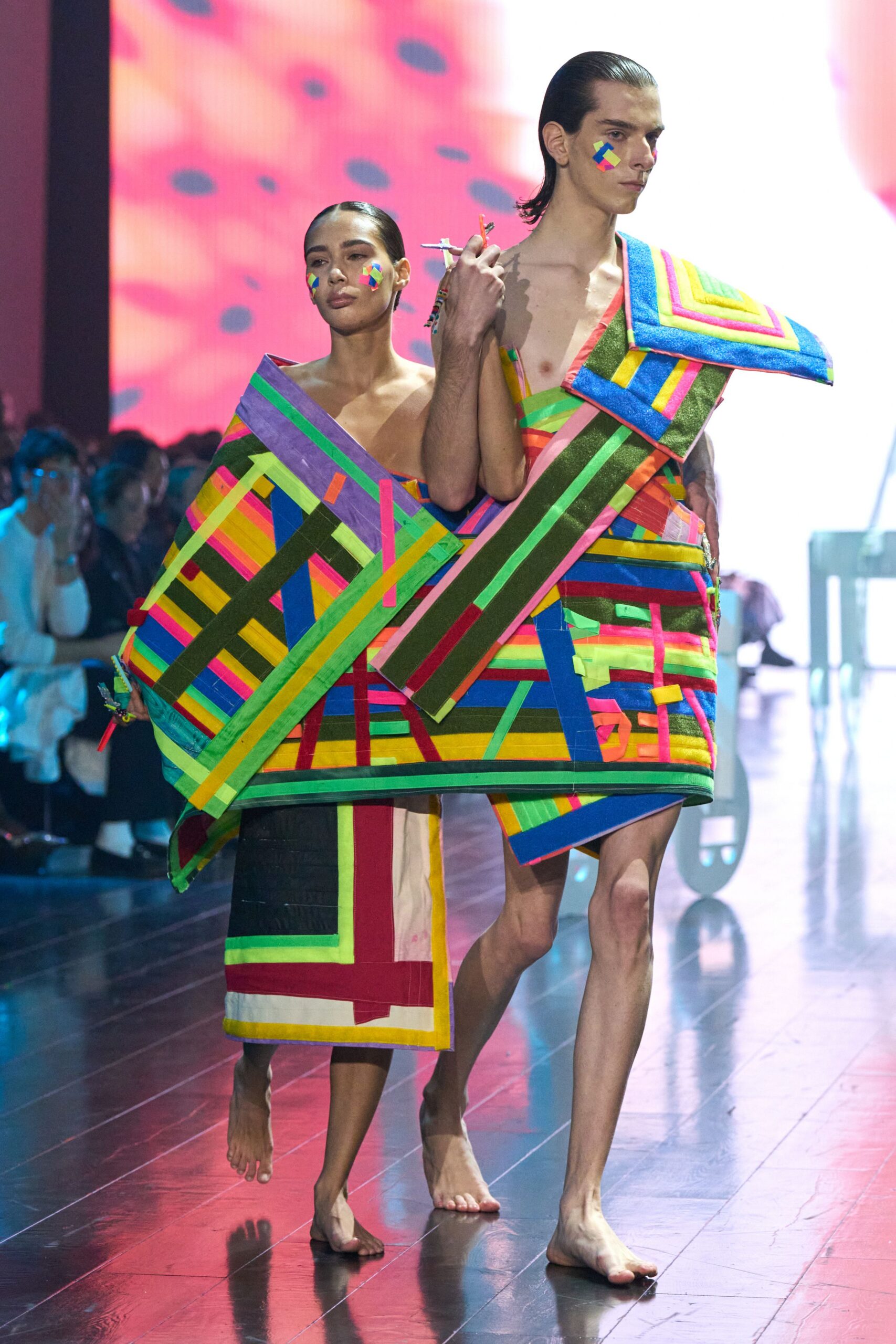 multi-colored layered dresses