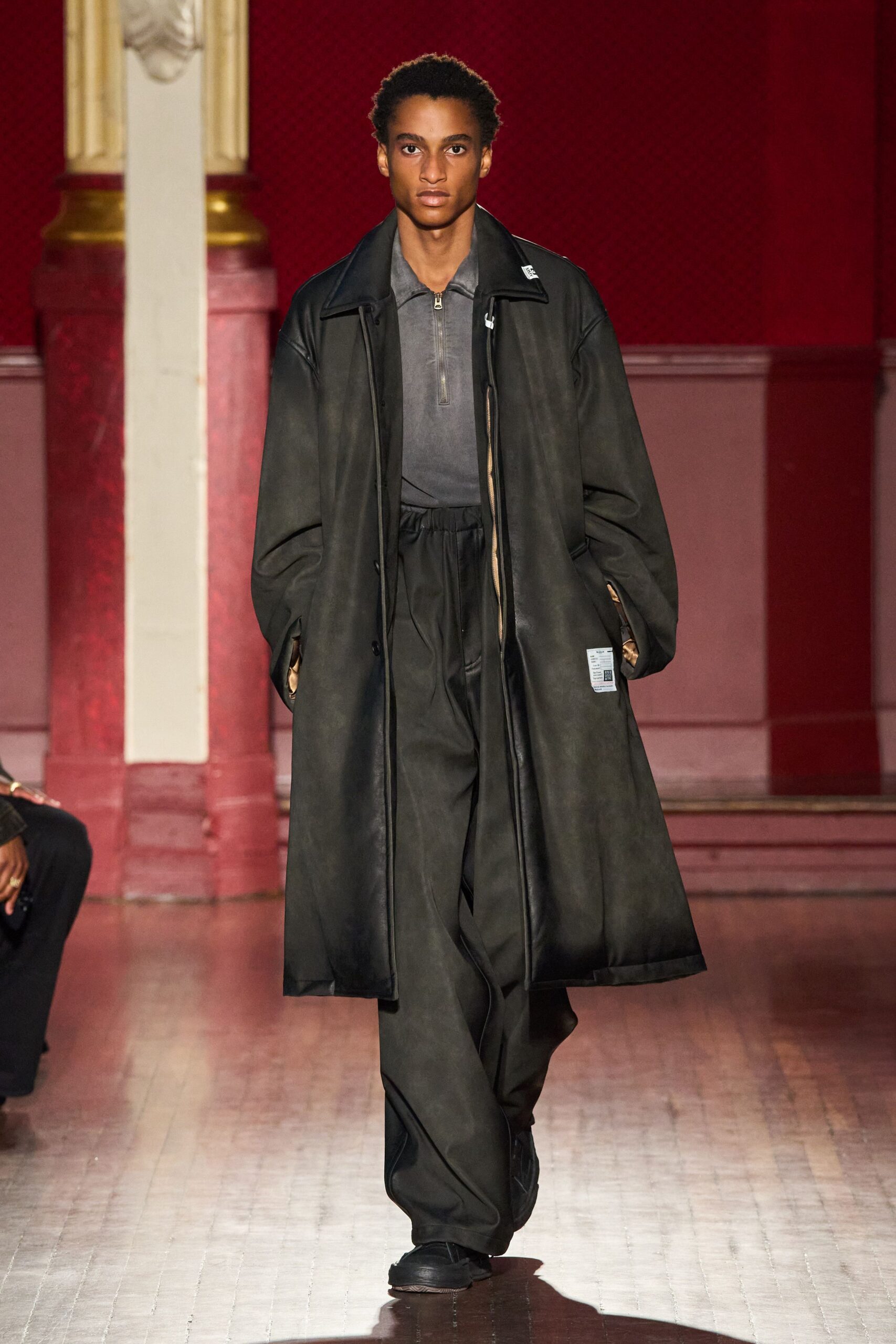 black leather coat and pants