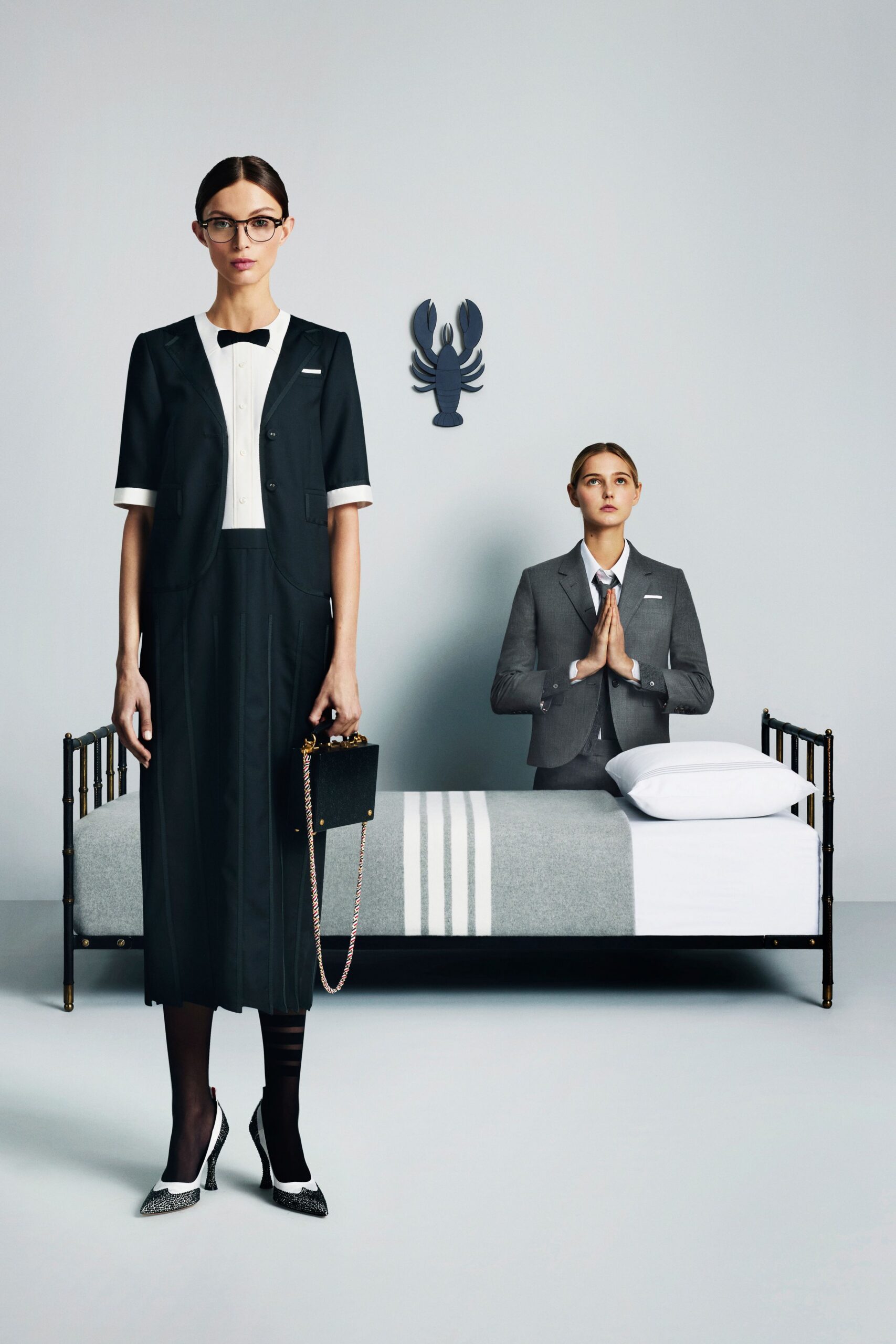 black tailored suit and dress