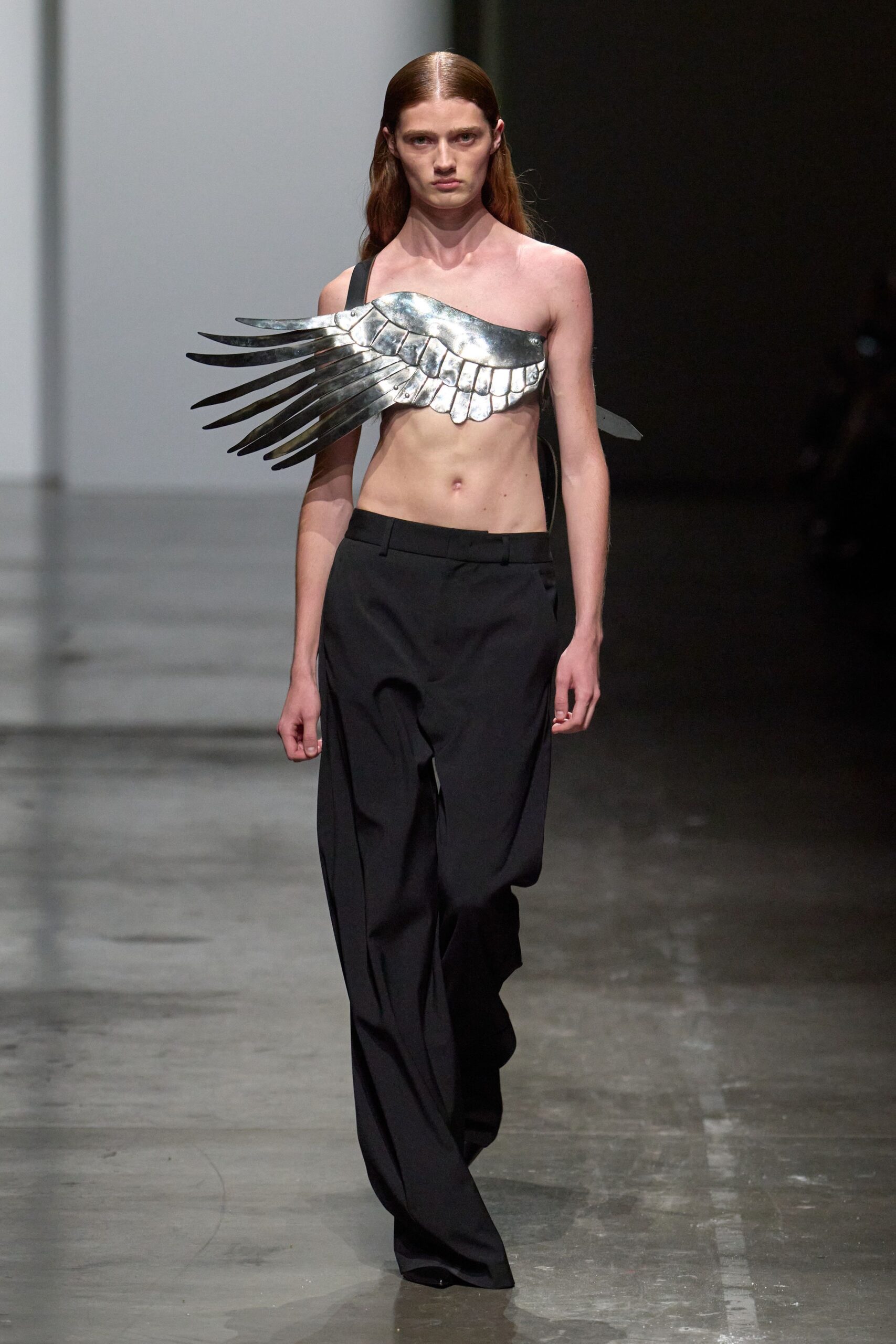 gray metallic sleeveless fitted embellished top