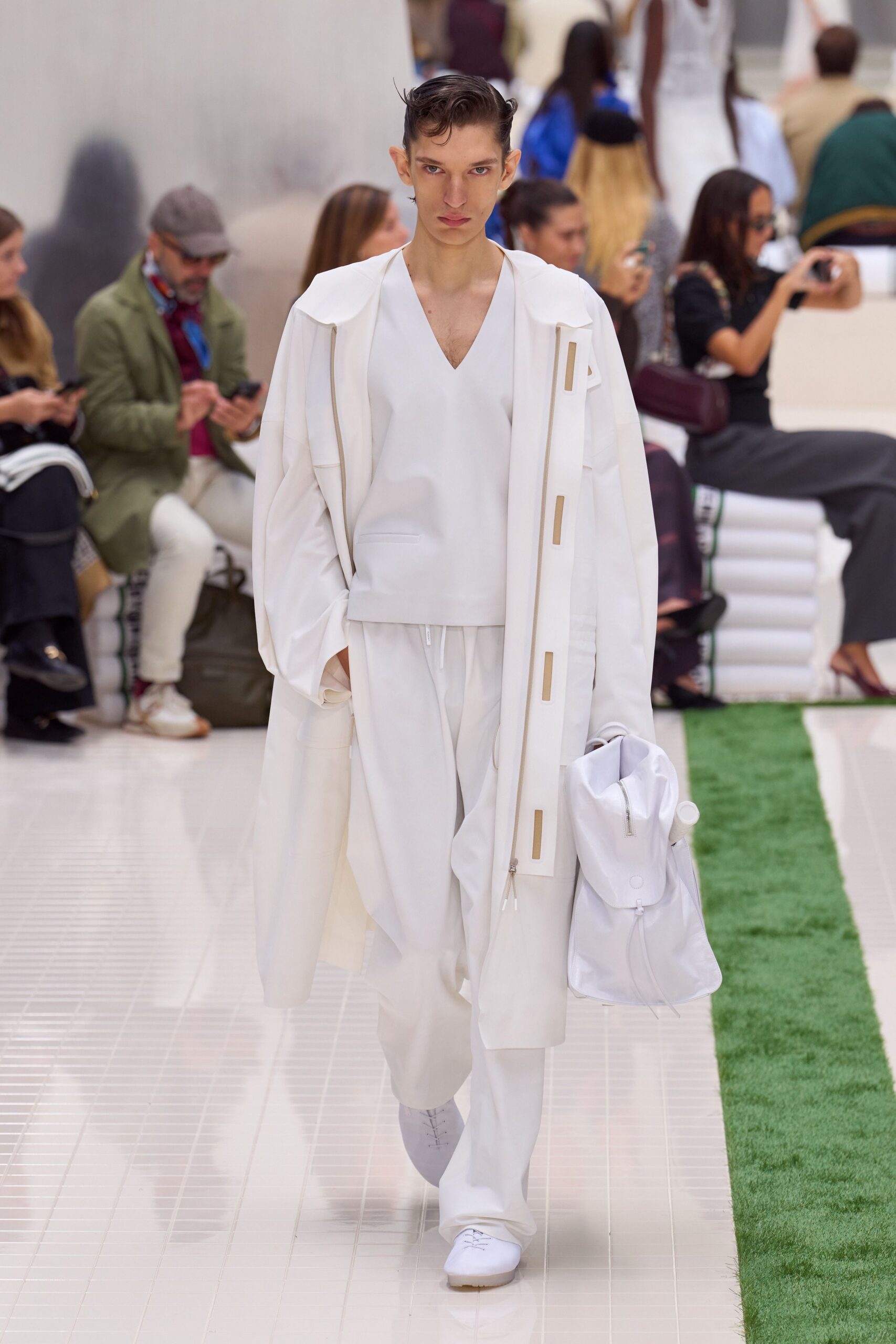 white relaxed jacket and top