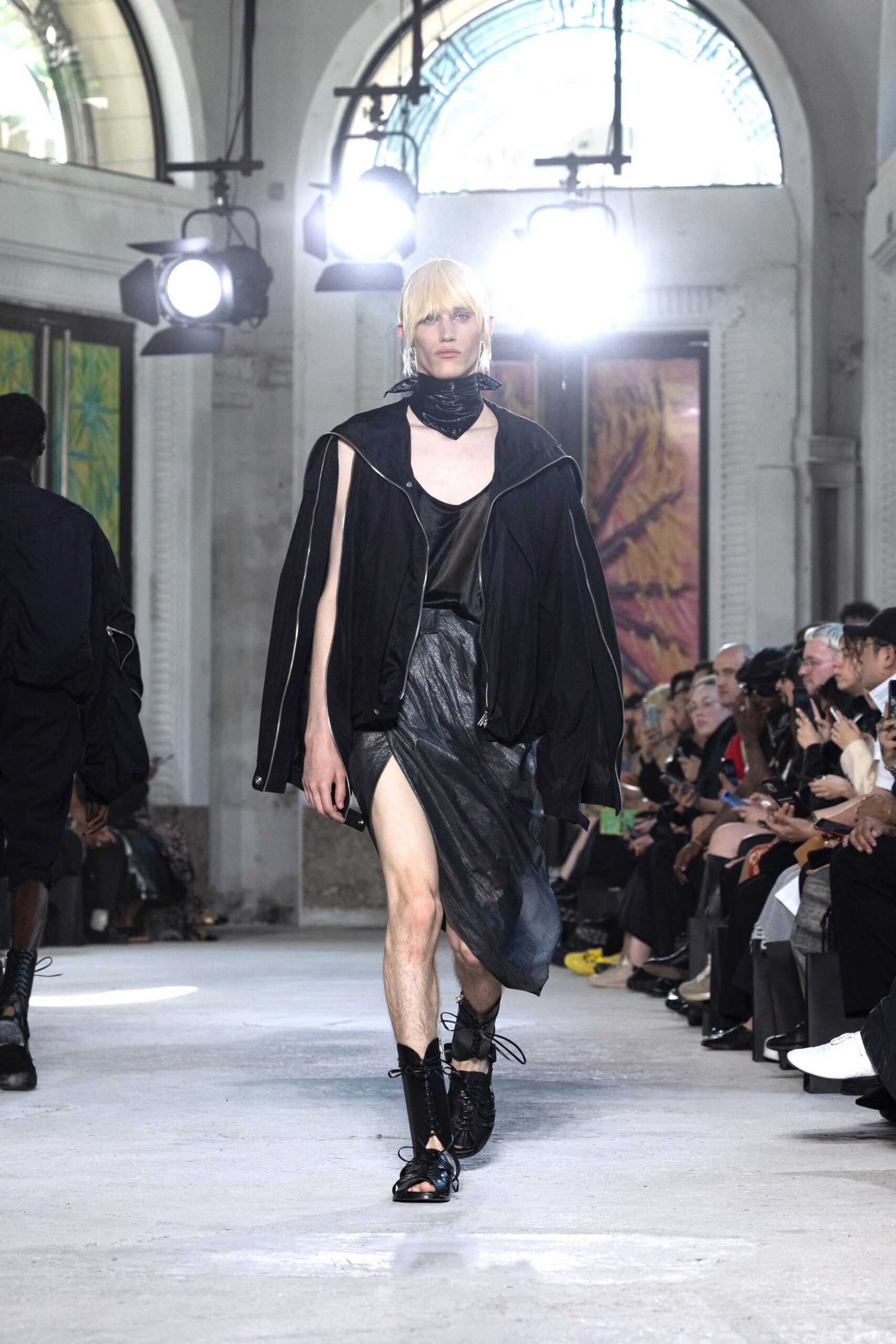 black silk scarf
