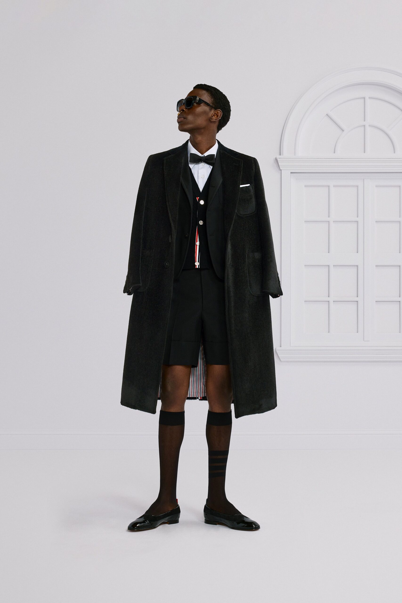 black wool coat and blazer