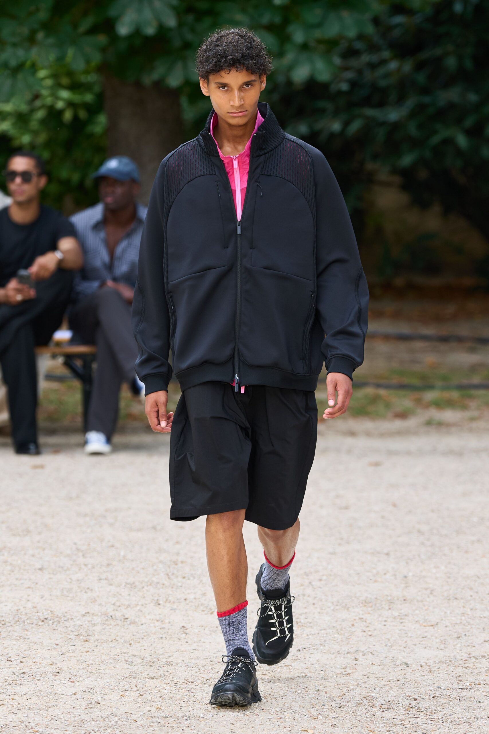 black neoprene jacket with shorts