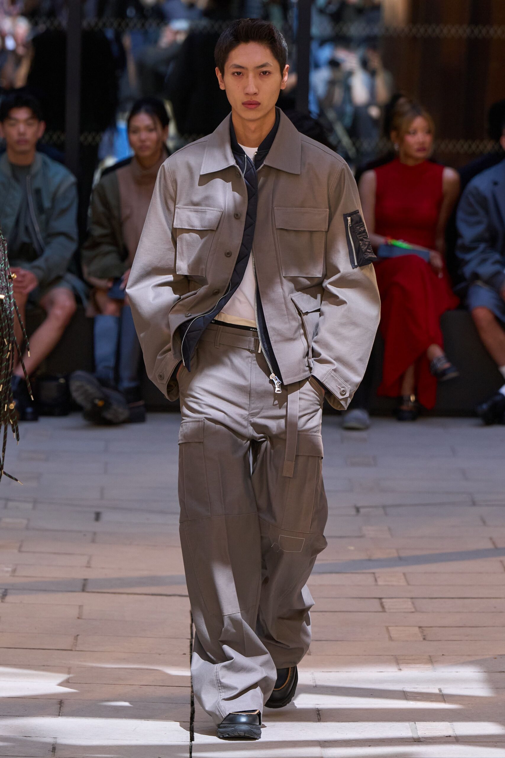 gray relaxed jacket and pants