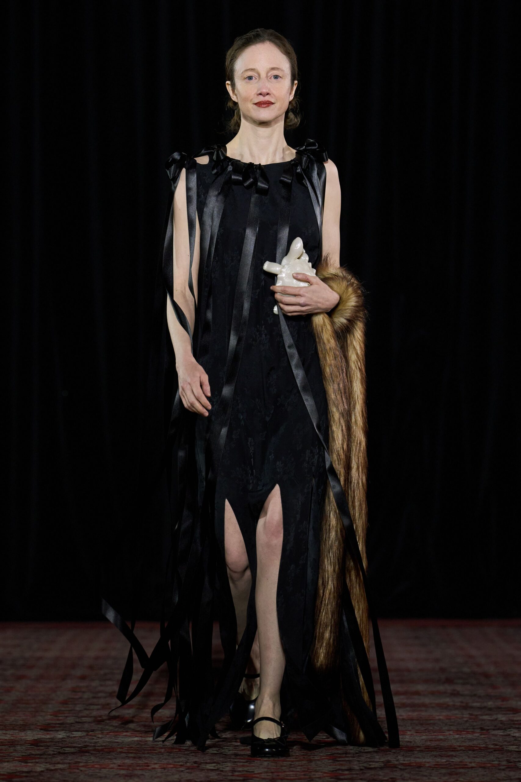 brown fur relaxed cape