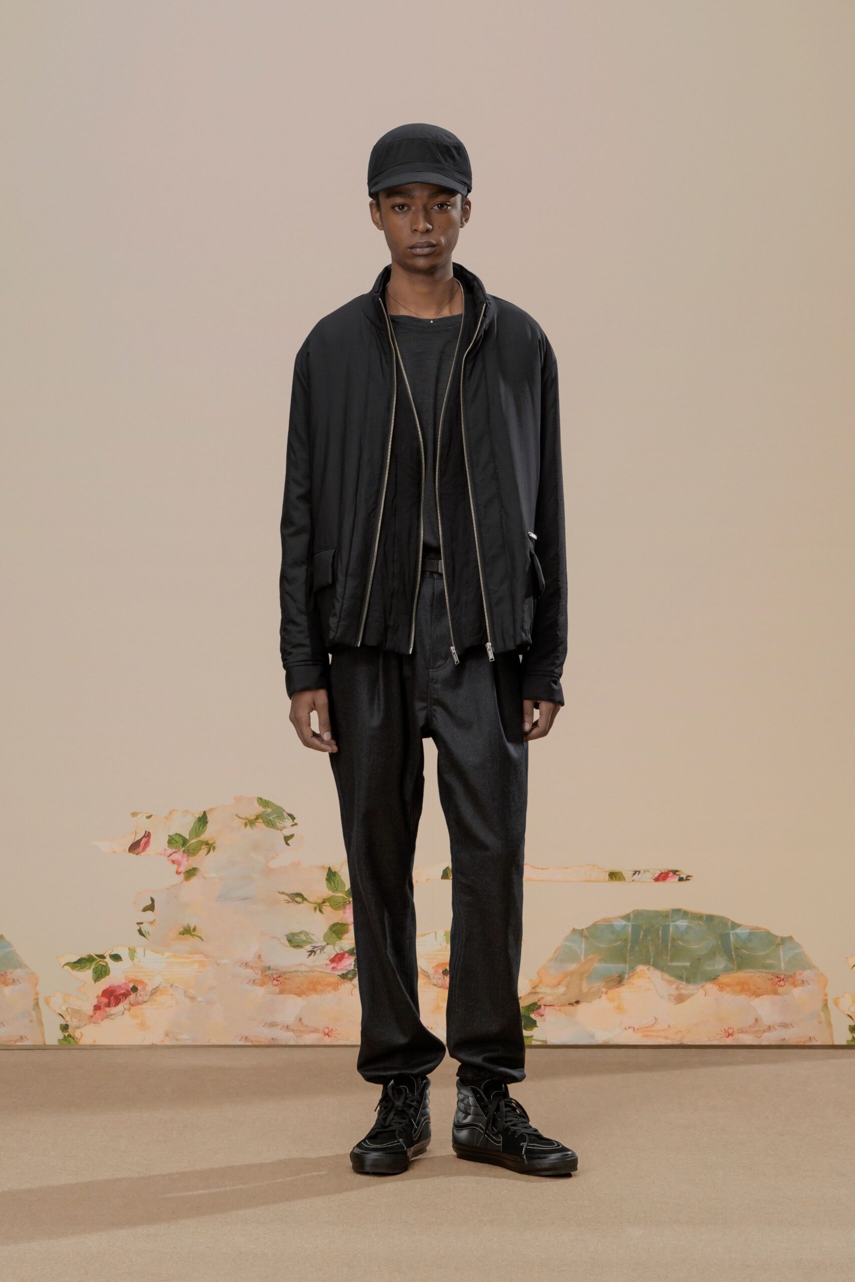 black jacket and pants outfit