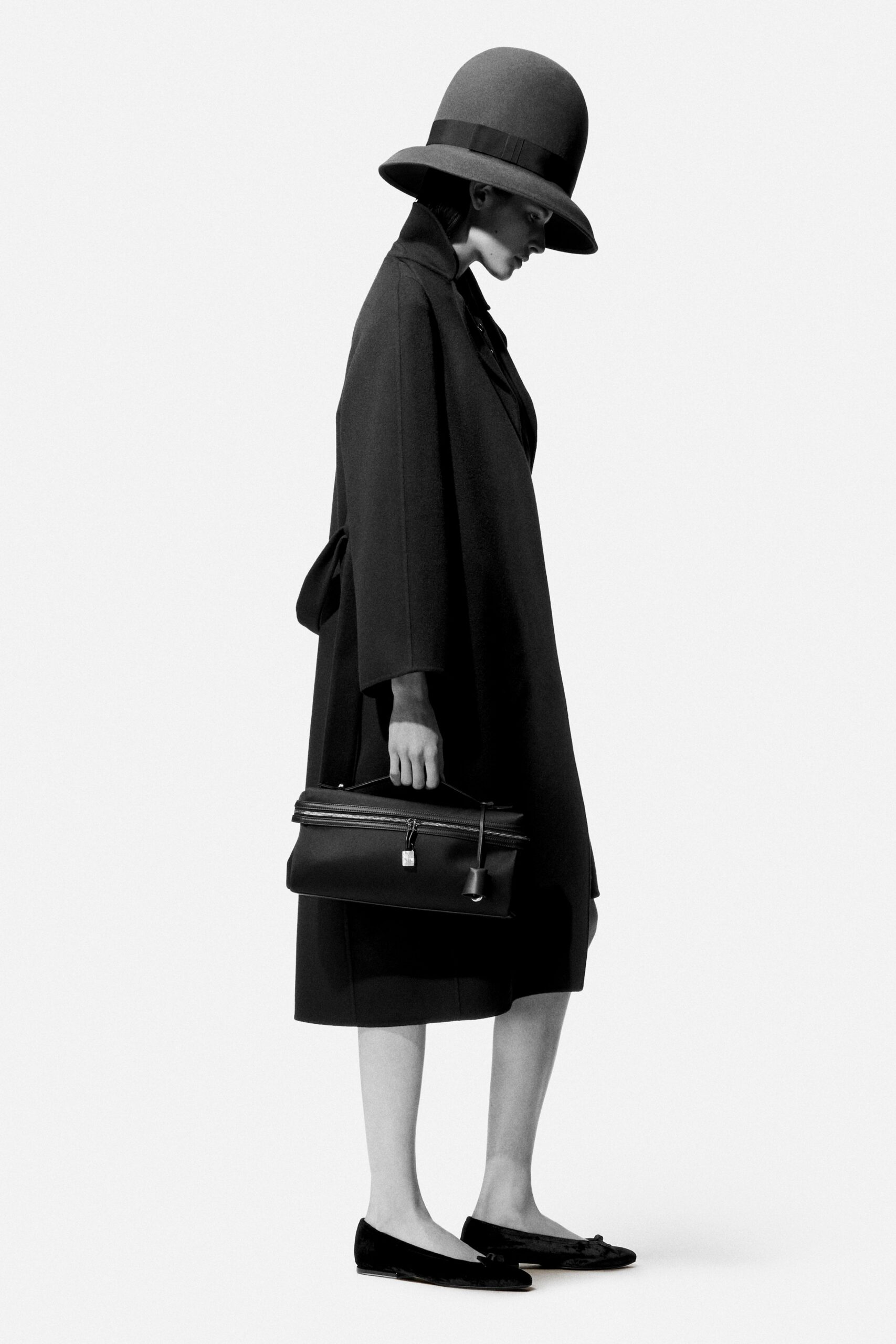 black wool coat with hat