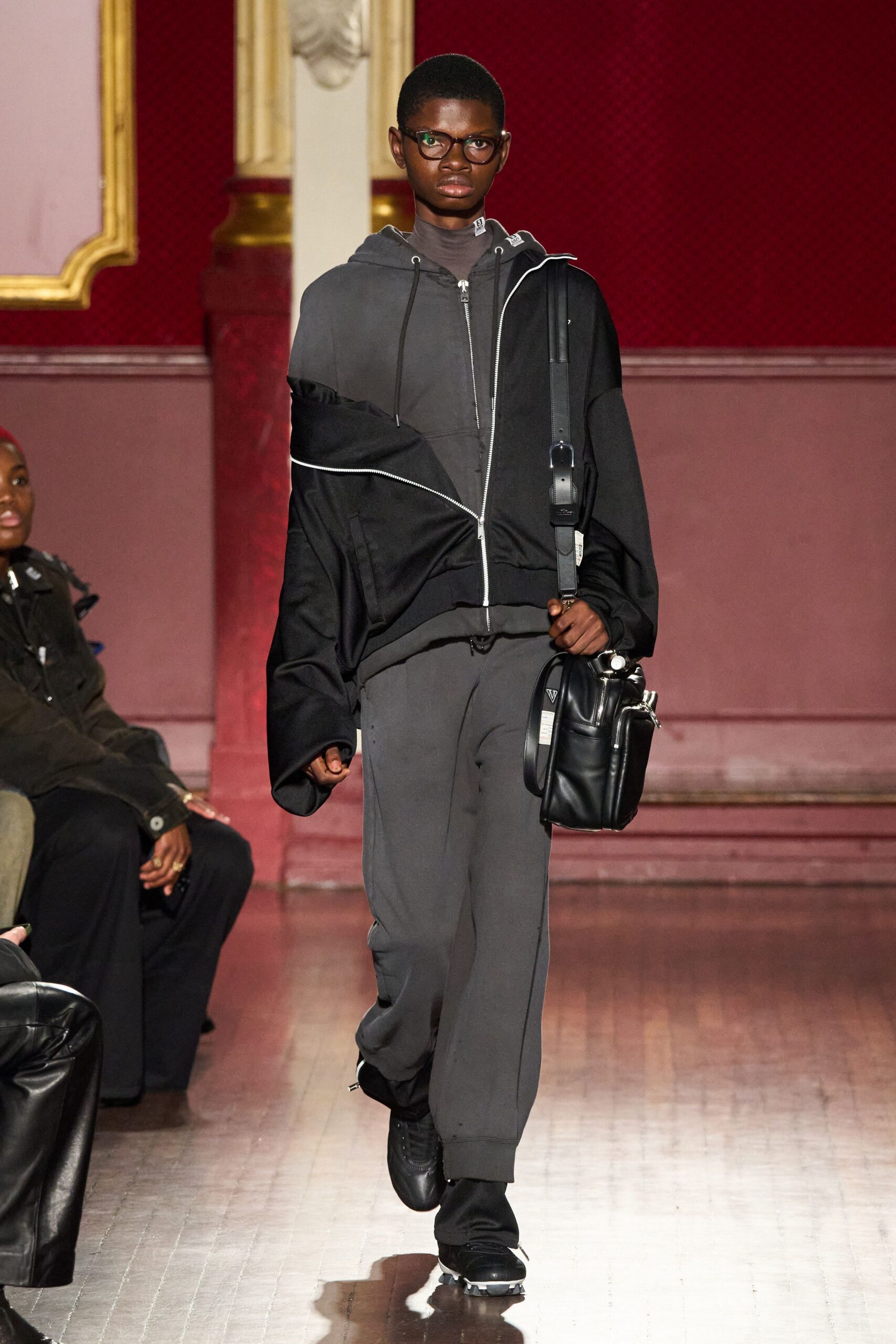black gray relaxed jacket and pants