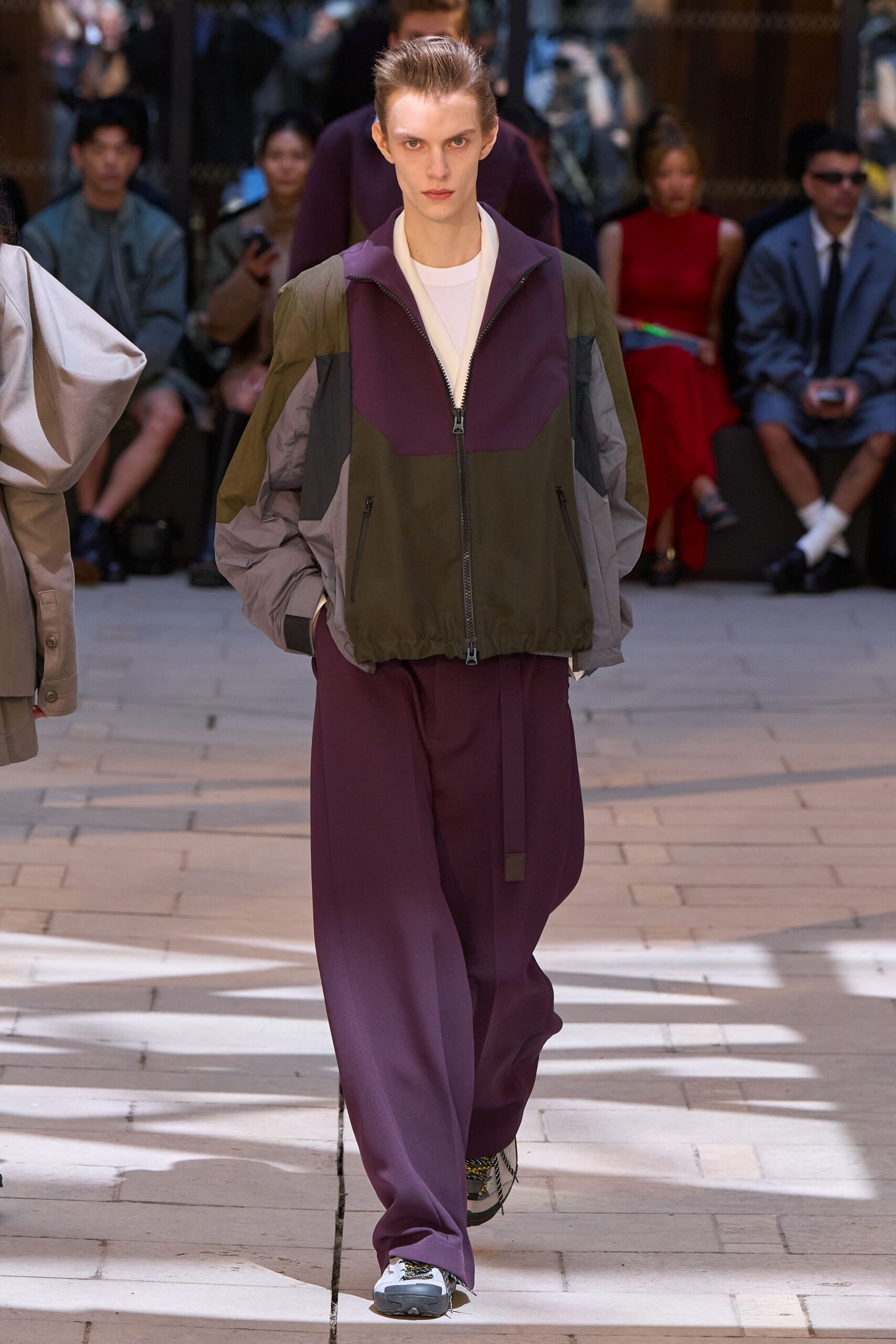 relaxed color-blocked jacket and pants
