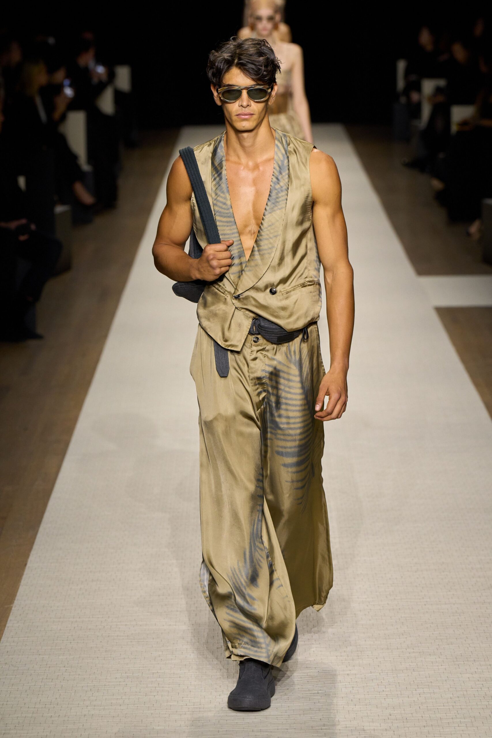 gold silk fitted suit