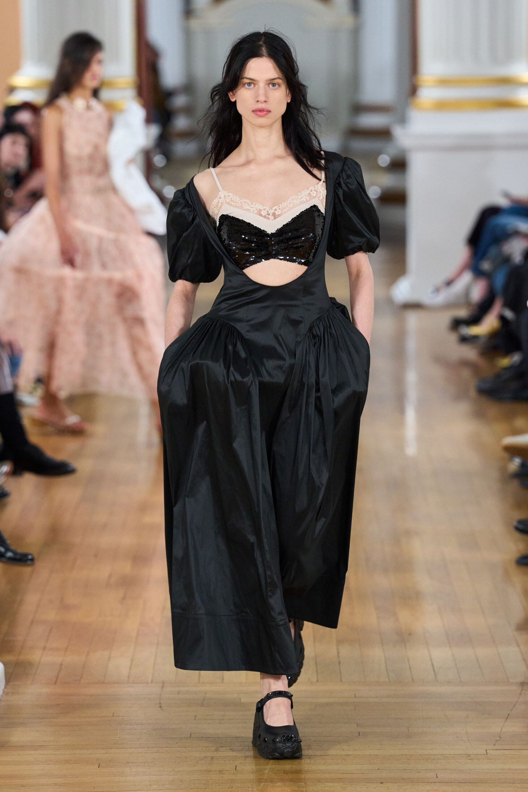 black midi dress with cutout