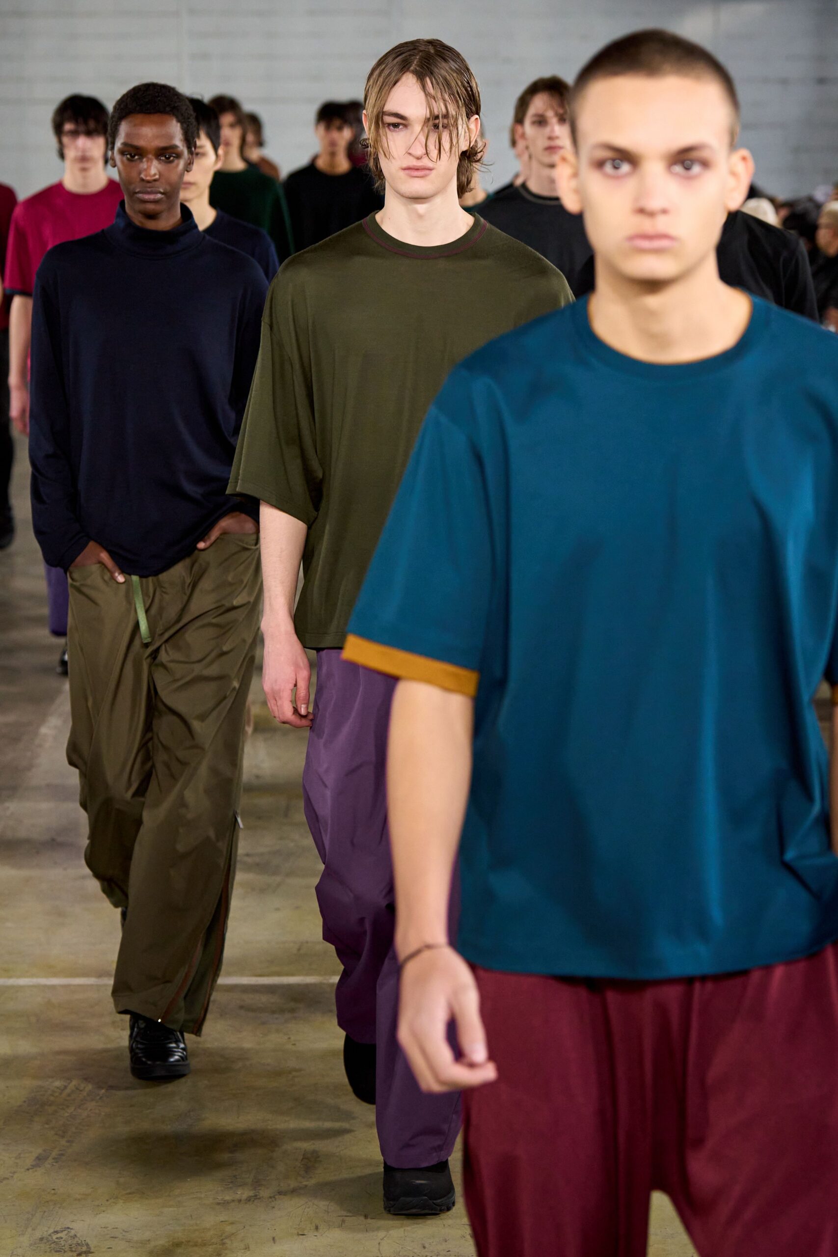 relaxed t-shirts and wide-leg pants