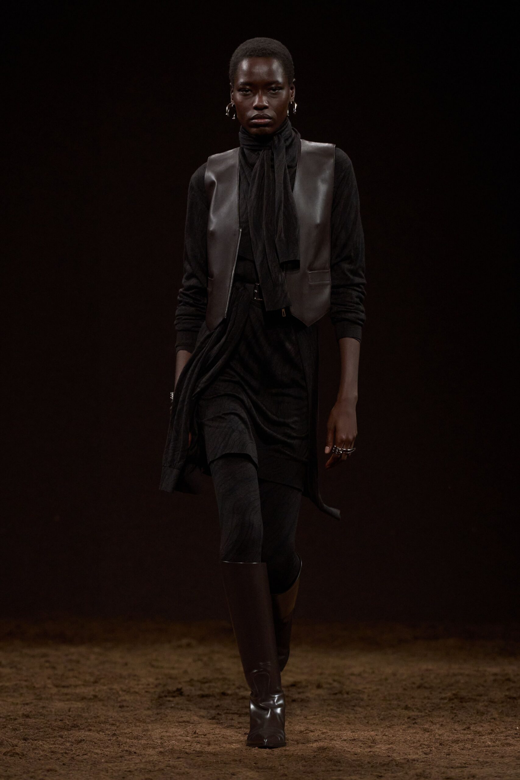 black leather vest and dress