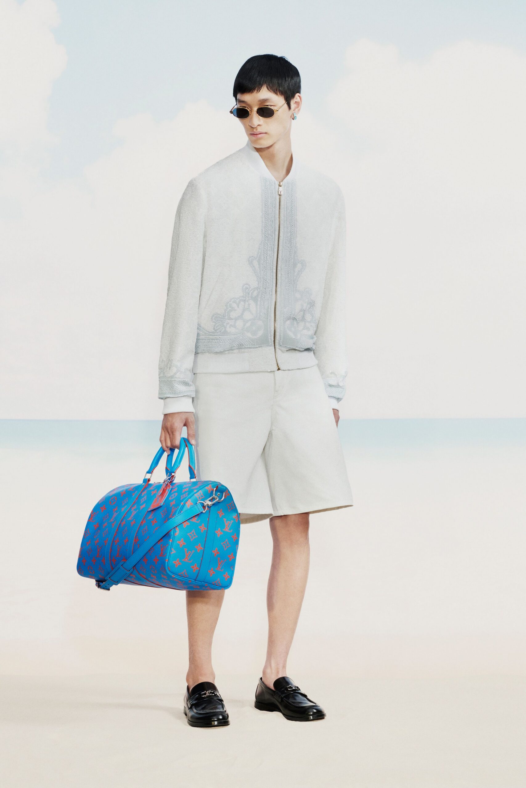 blue vinyl printed bag