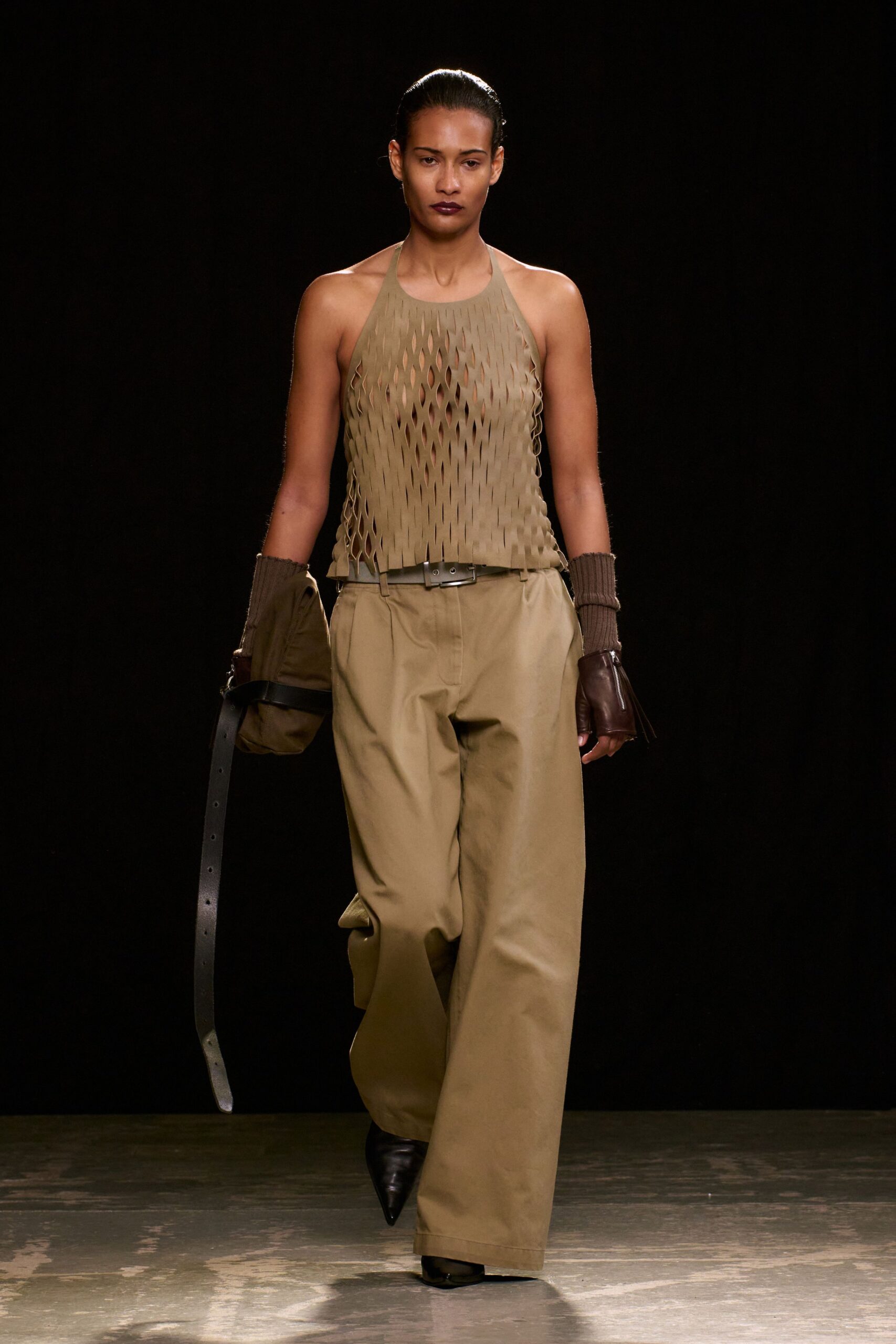 tan cotton relaxed wide-leg pants